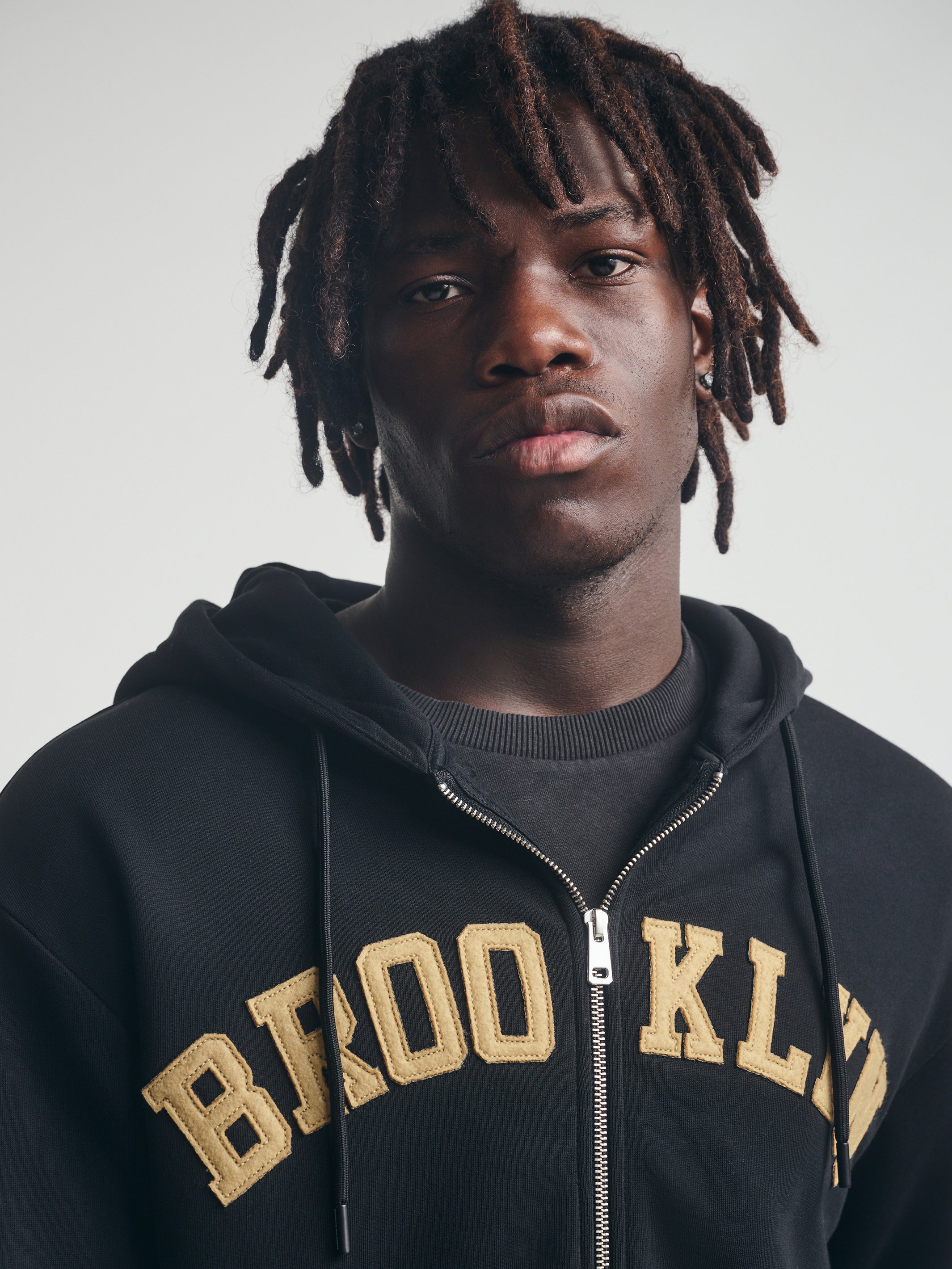 Men's Brooklyn Zip-Up Hoodie in Black - BROOKLYN INDUSTRIES