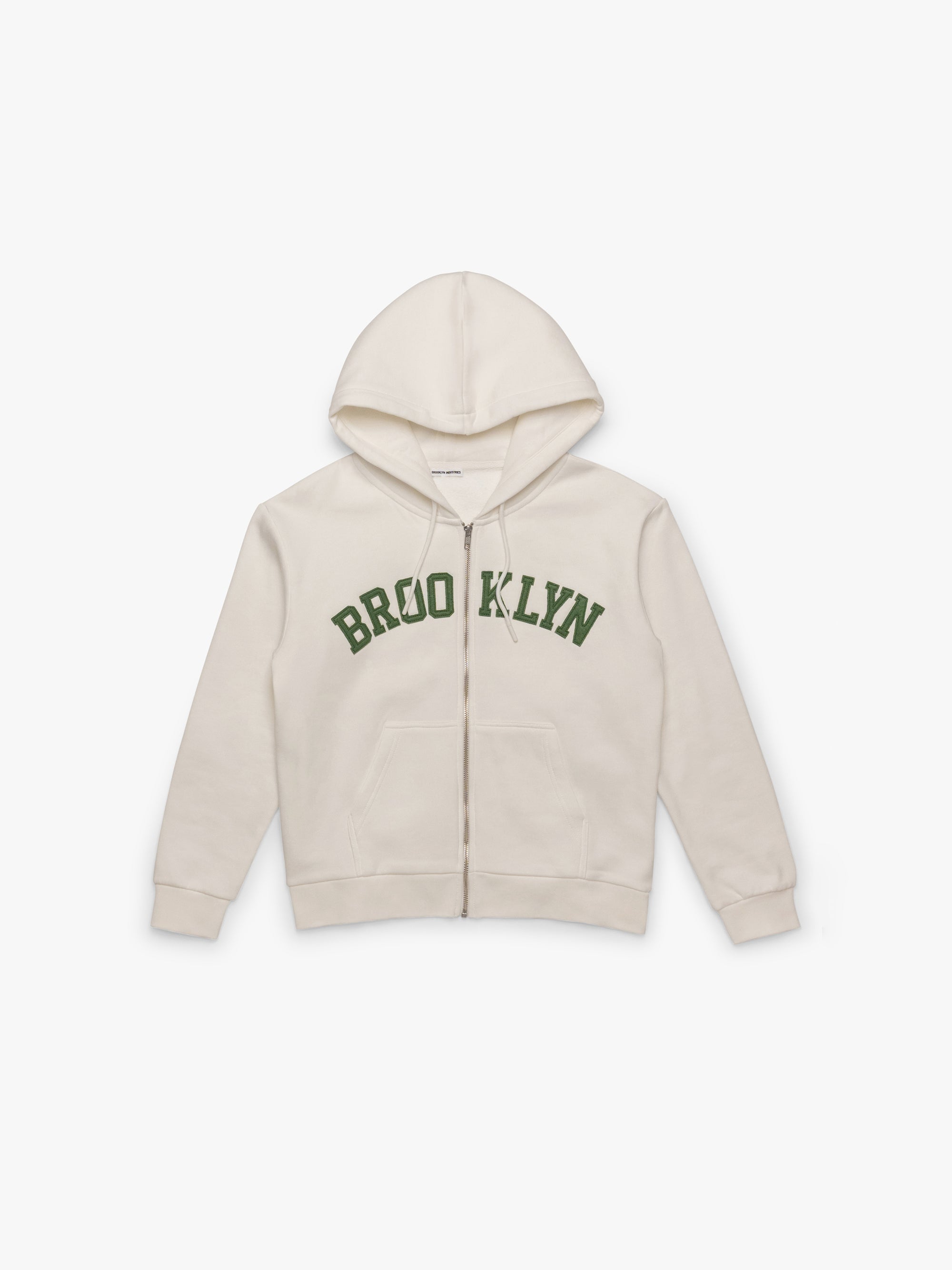 Women's Campus Brooklyn Zip-Up Sweatshirt In White - BROOKLYN INDUSTRIES