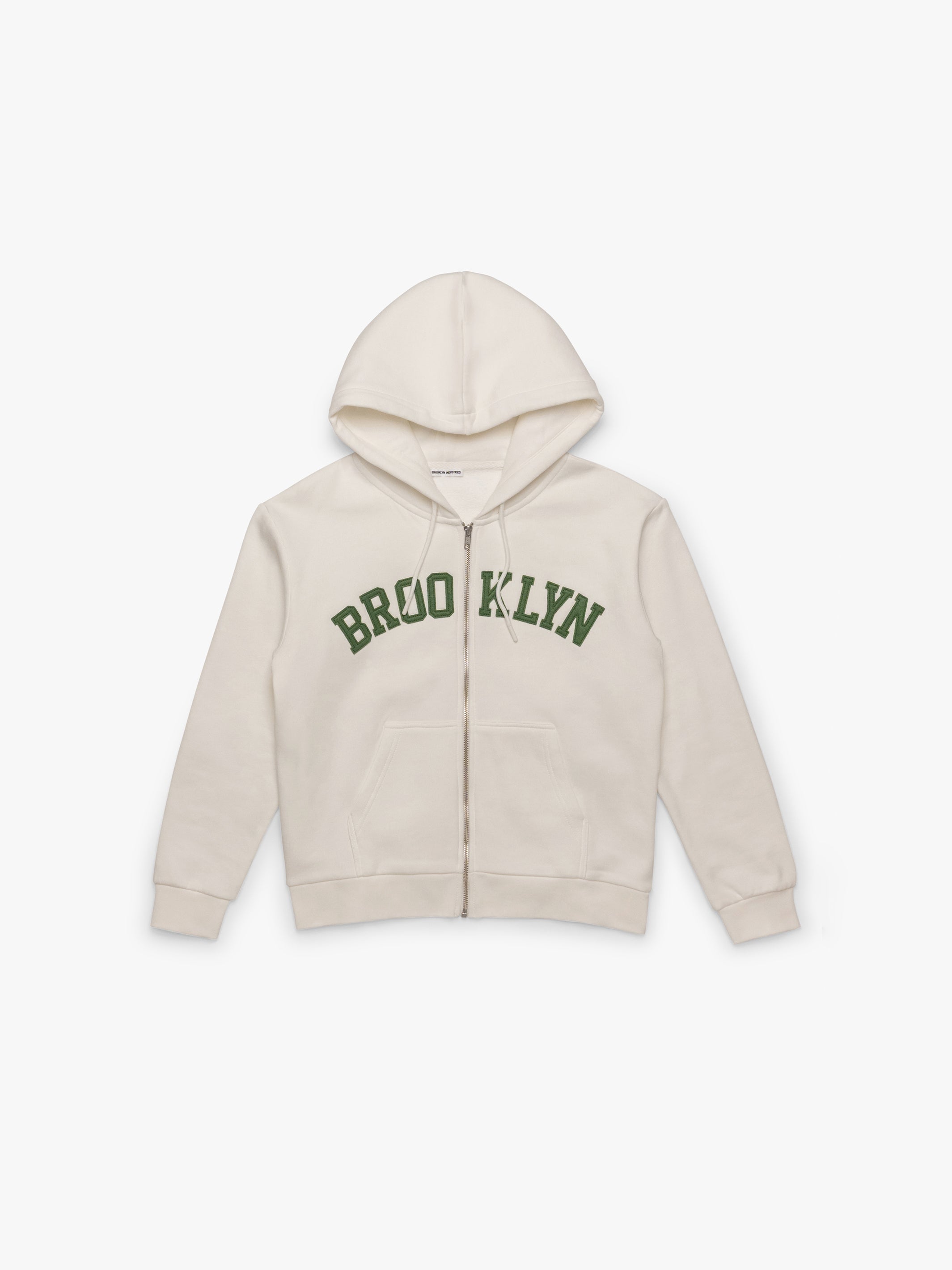 Women's Campus Brooklyn Zip-Up Sweatshirt In White - BROOKLYN INDUSTRIES