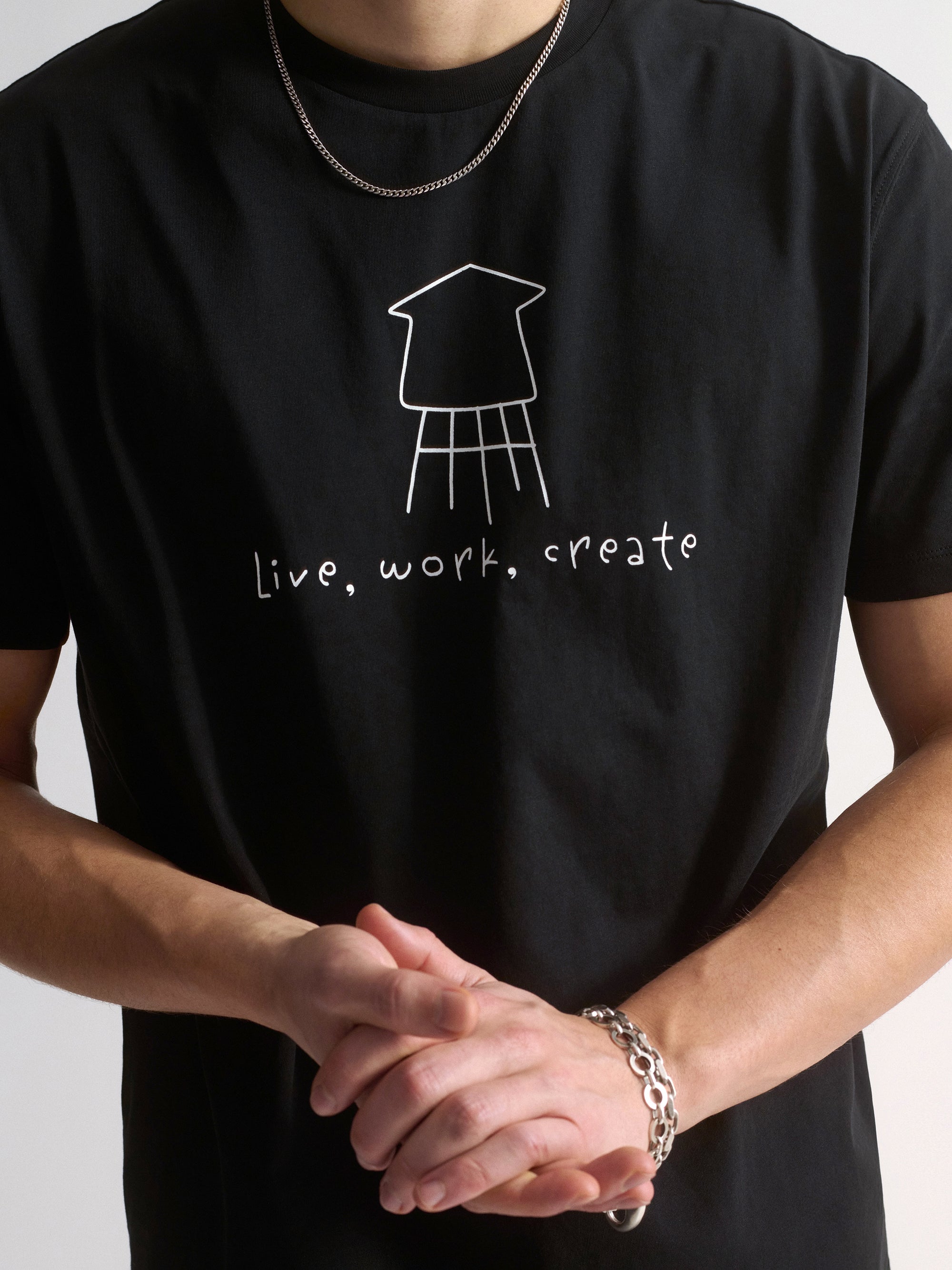 Men's Brooklyn Water Tower Graphic T-Shirt In Black - BROOKLYN INDUSTRIES