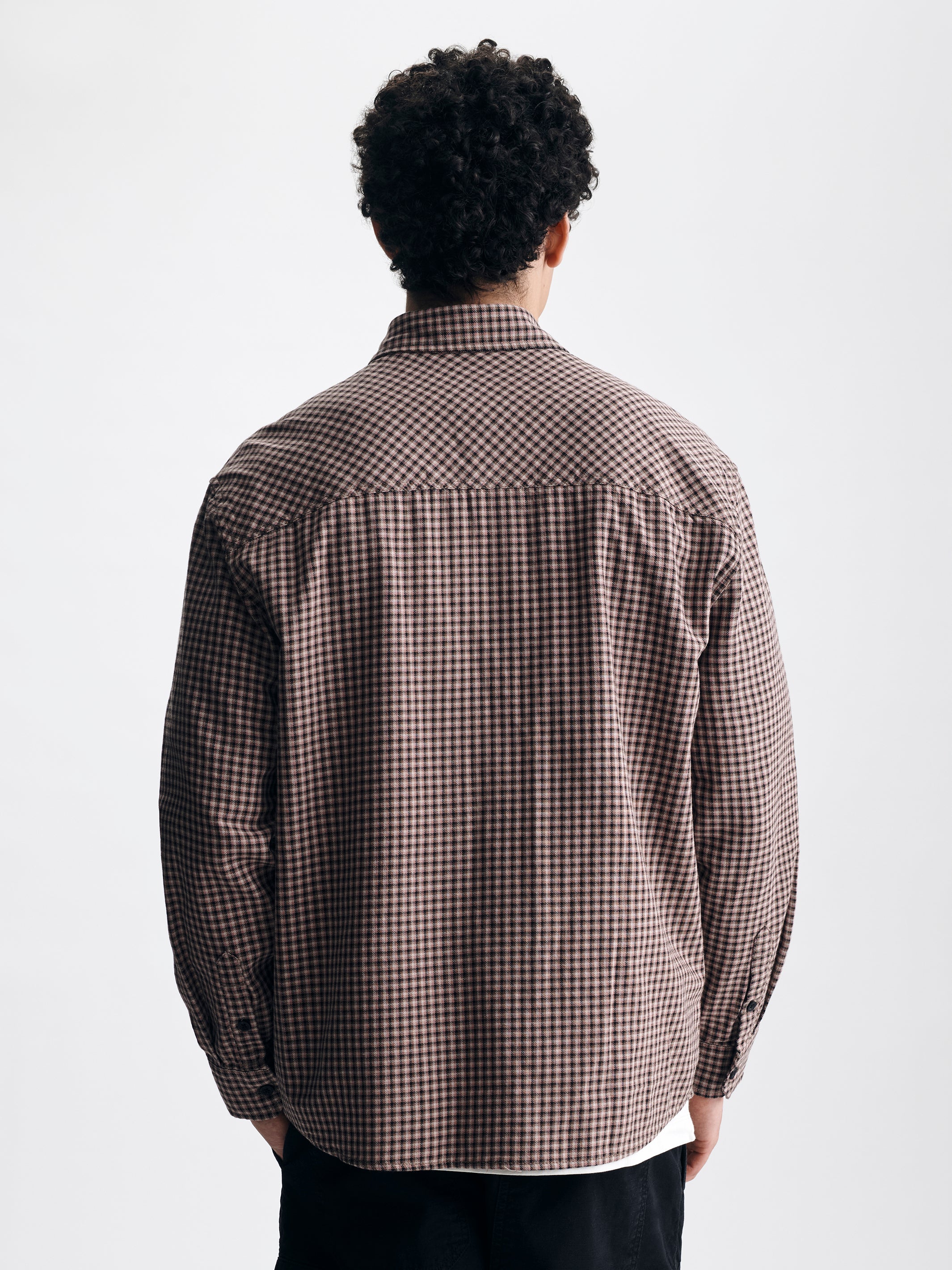 Men's Long Sleeve Plaid Shirt in Black Check - BROOKLYN INDUSTRIES