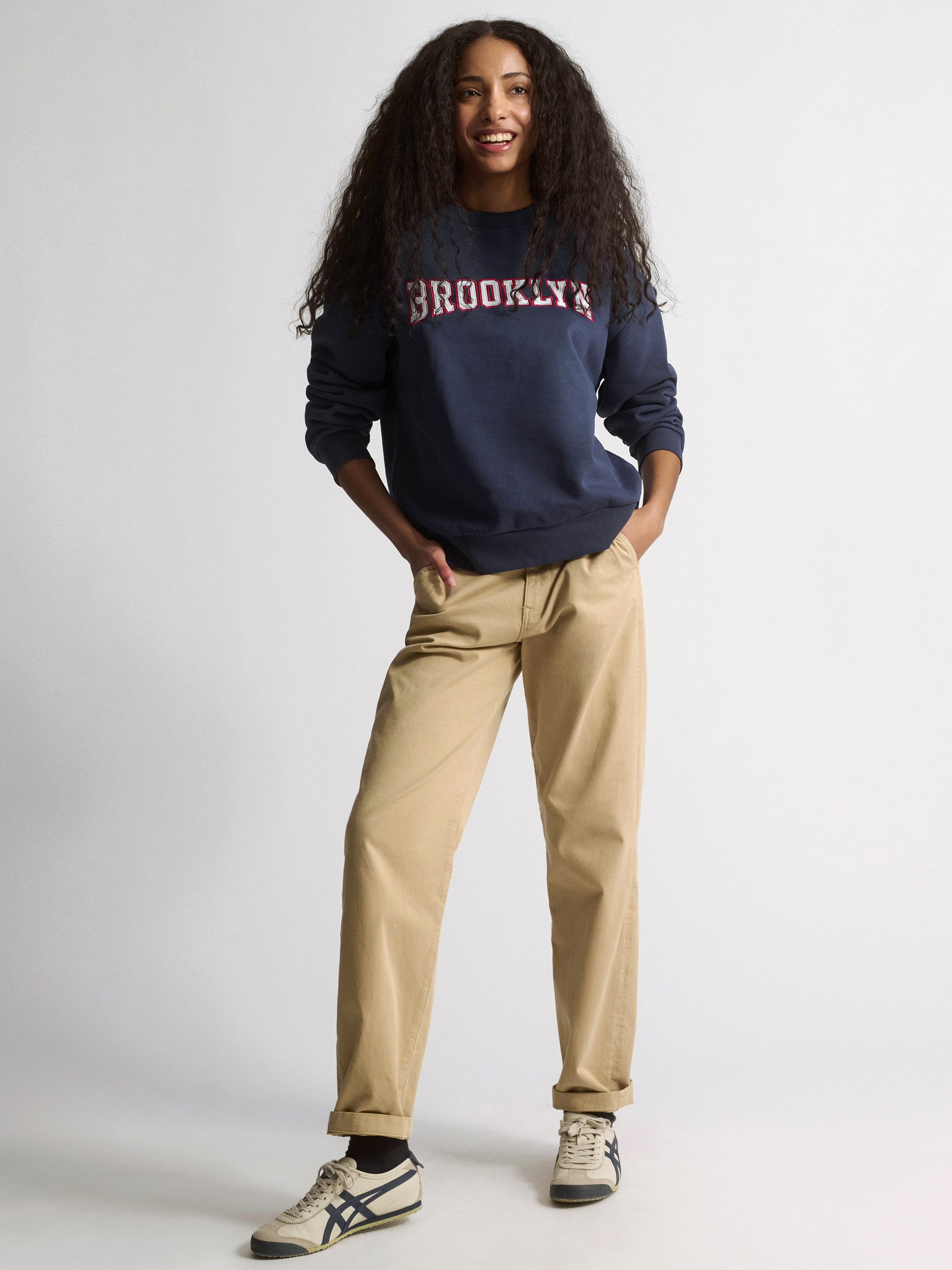 Women's Campus Brooklyn Sweatshirt In Mood Indigo - BROOKLYN INDUSTRIES
