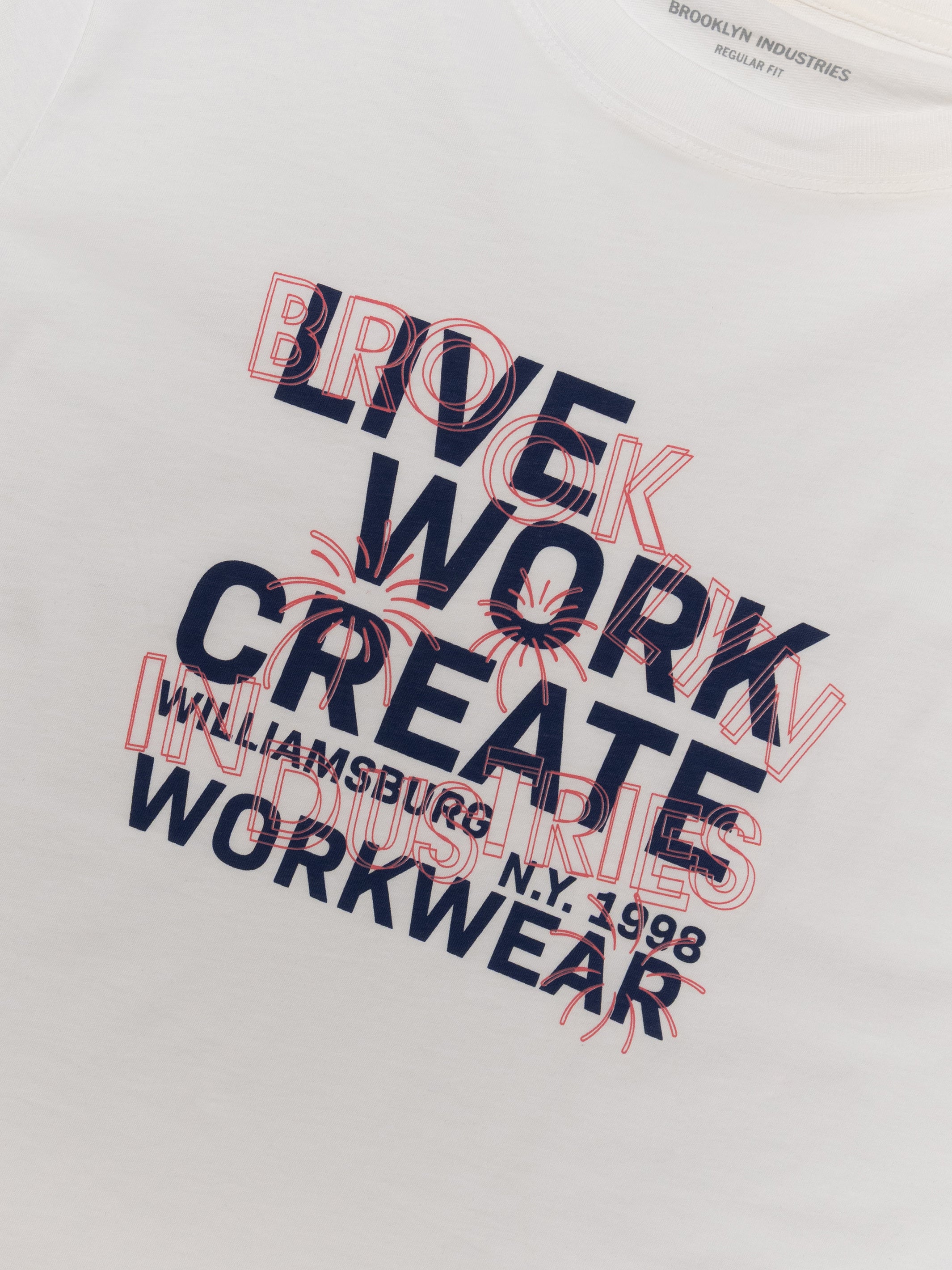 Women's Brooklyn Live Work Create T-Shirt In White - BROOKLYN INDUSTRIES