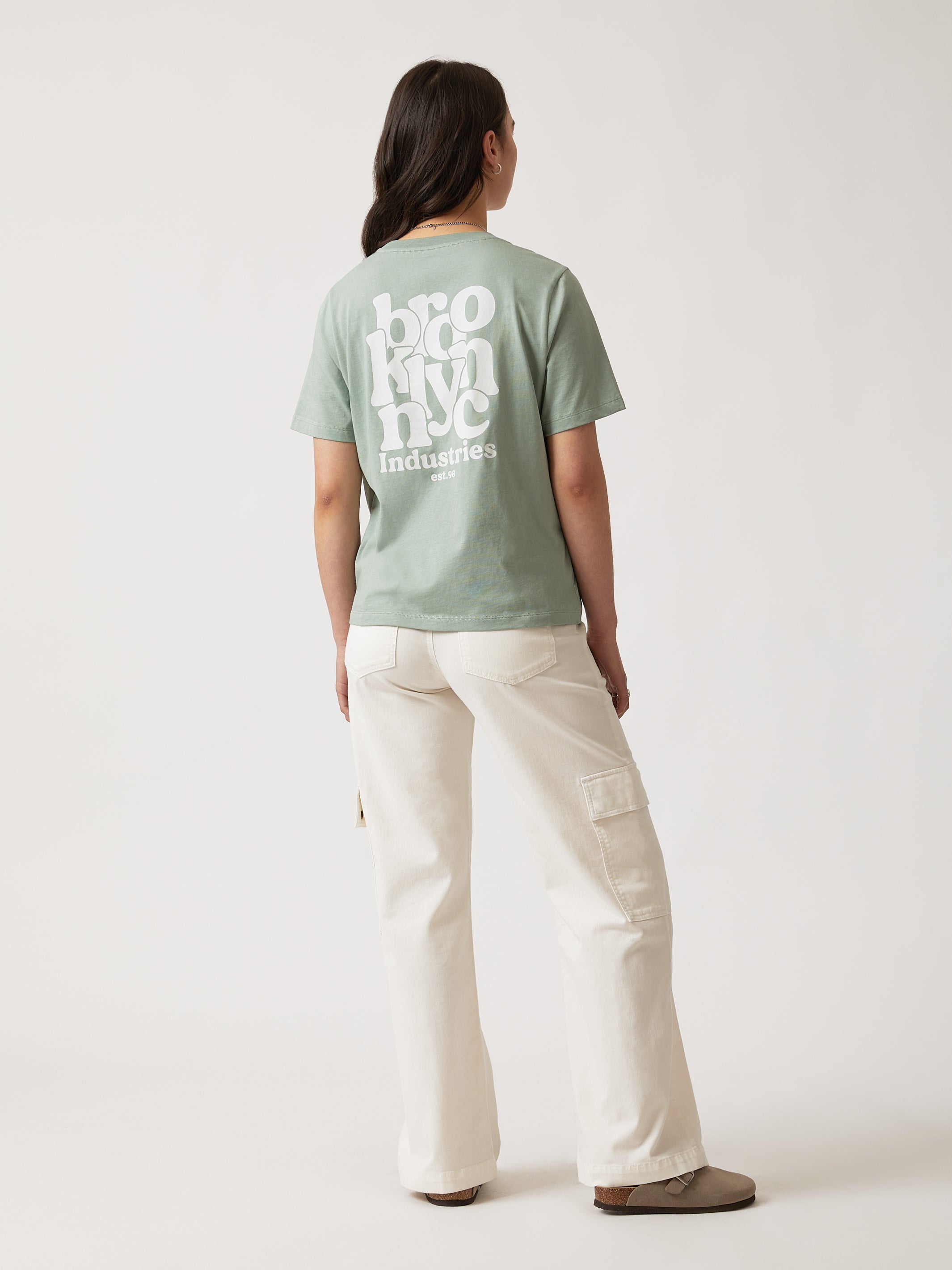 Women's NYC T-shirt in Green Milieu - BROOKLYN INDUSTRIES