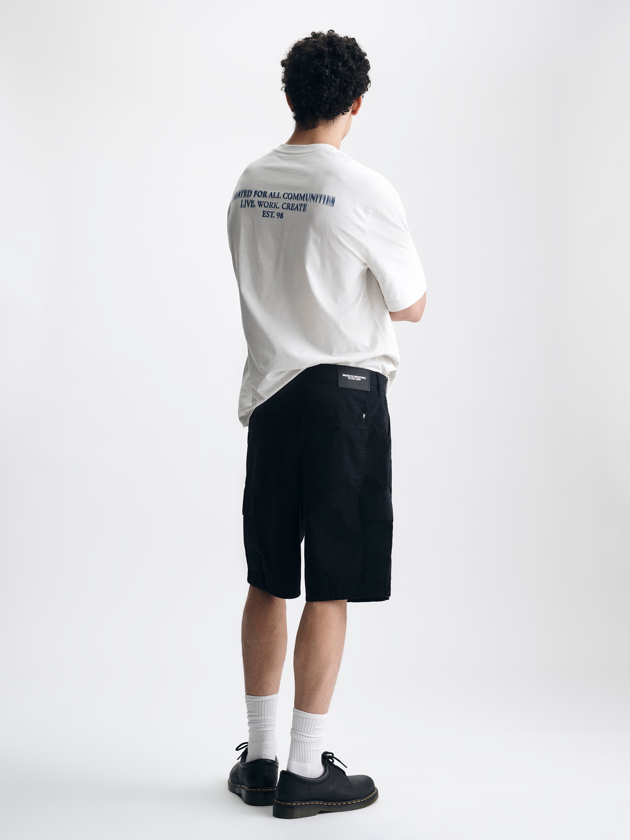Men's Graham Cargo Shorts in Black Colored Ripstop - BROOKLYN INDUSTRIES