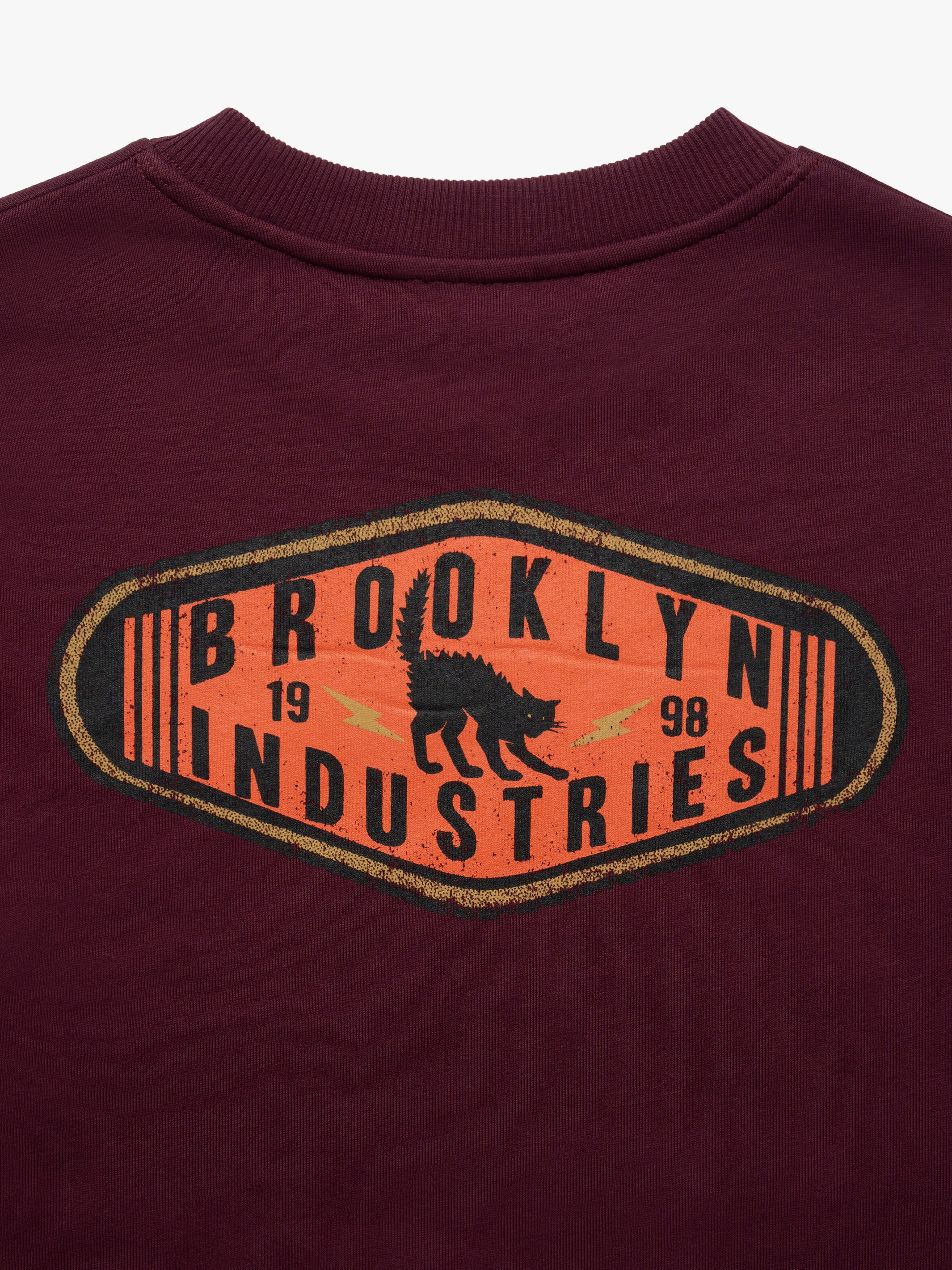 Women's Brooklyn Cat Sweatshirt in Windsor Wine - BROOKLYN INDUSTRIES