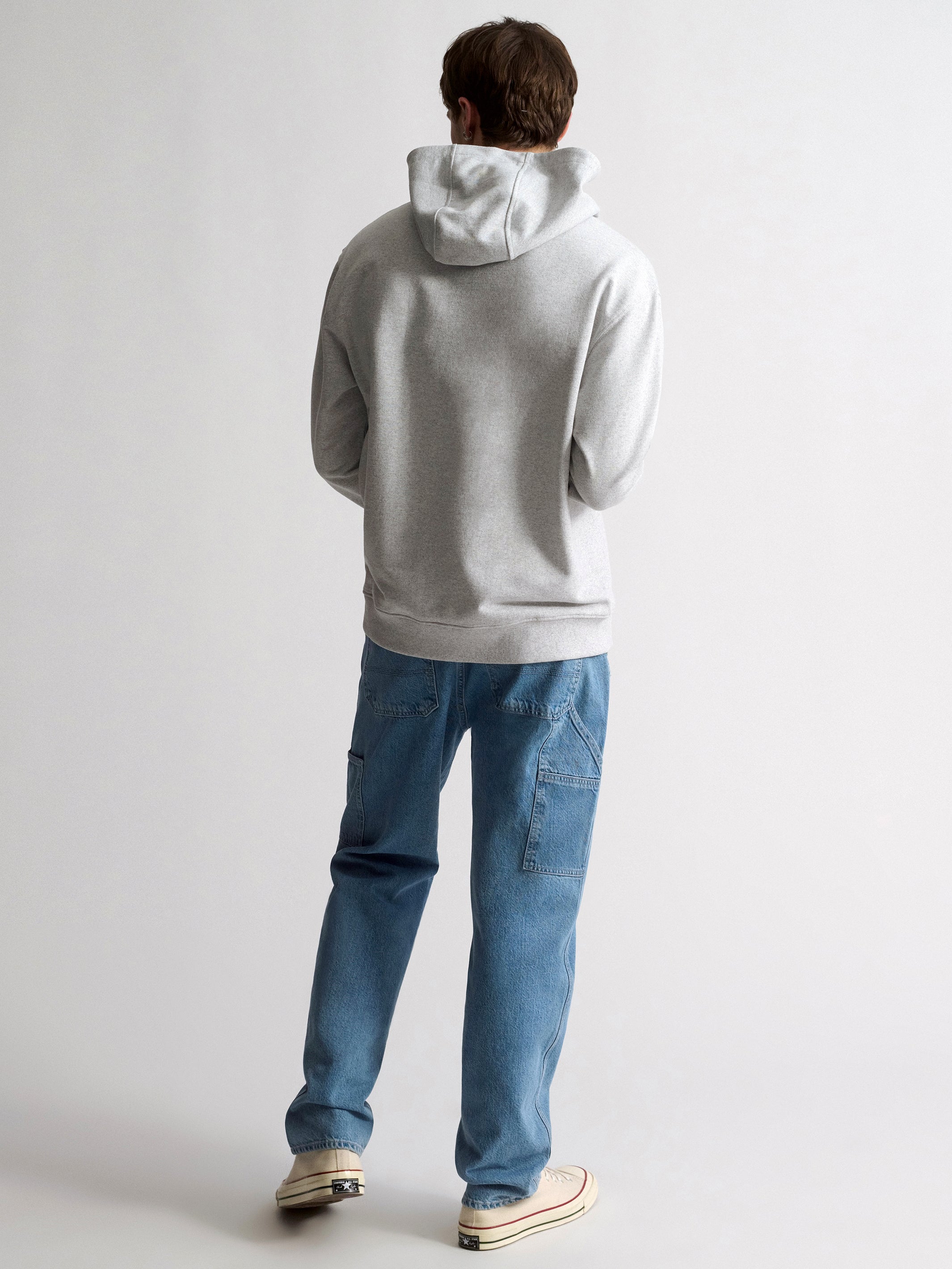 Men's Brooklyn Hooded Sweatshirt In Light Grey Melange - BROOKLYN INDUSTRIES