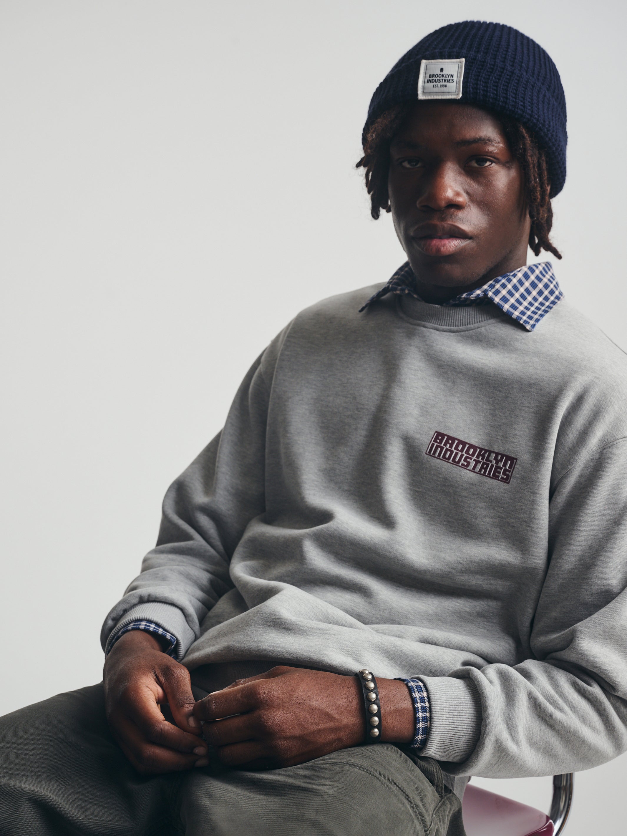 BKI Live Work Create Beanie in Navy - BROOKLYN INDUSTRIES