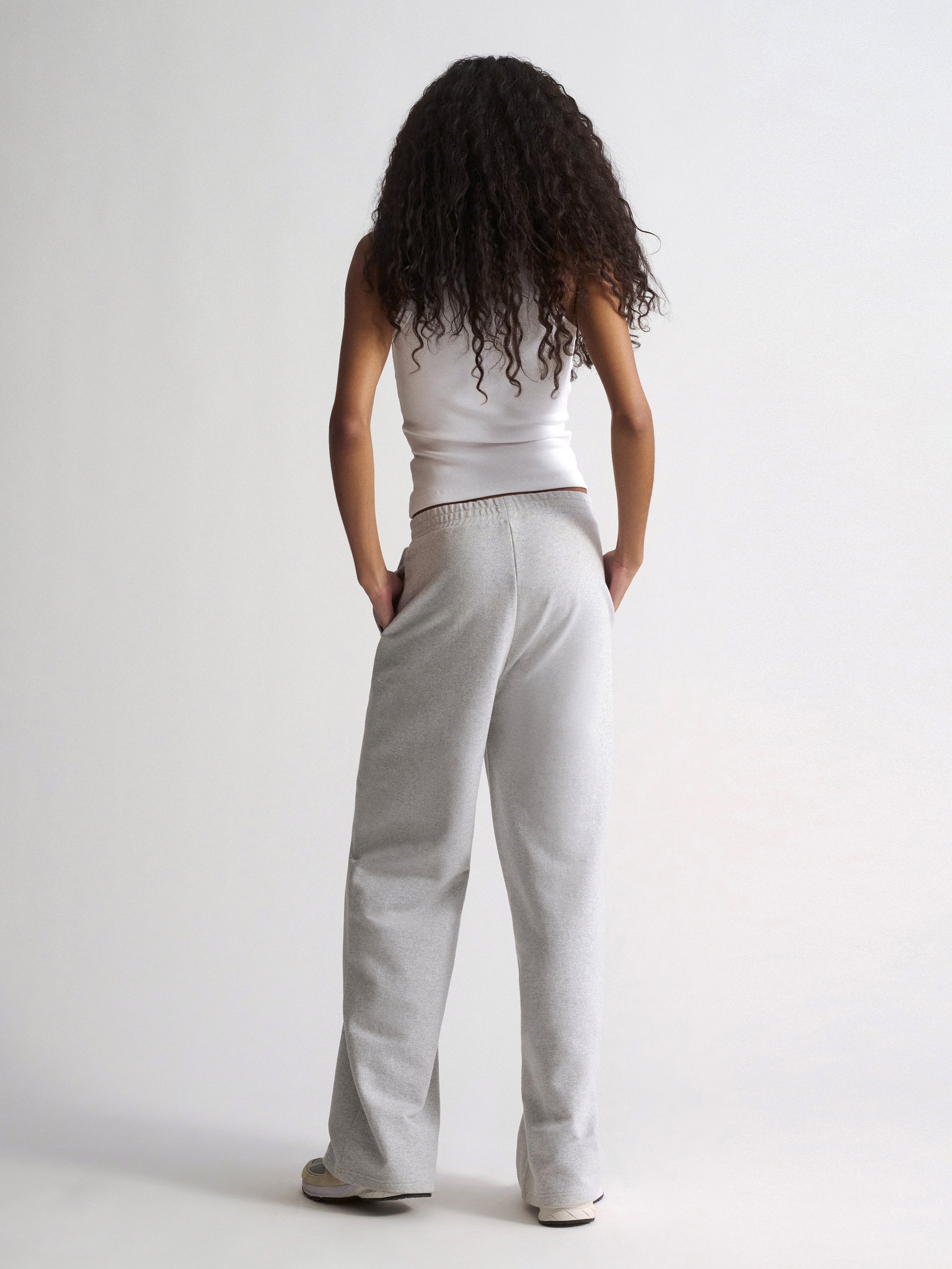 Women's Brooklyn Wide-Leg Sweatpants In Light Grey Melange - BROOKLYN INDUSTRIES