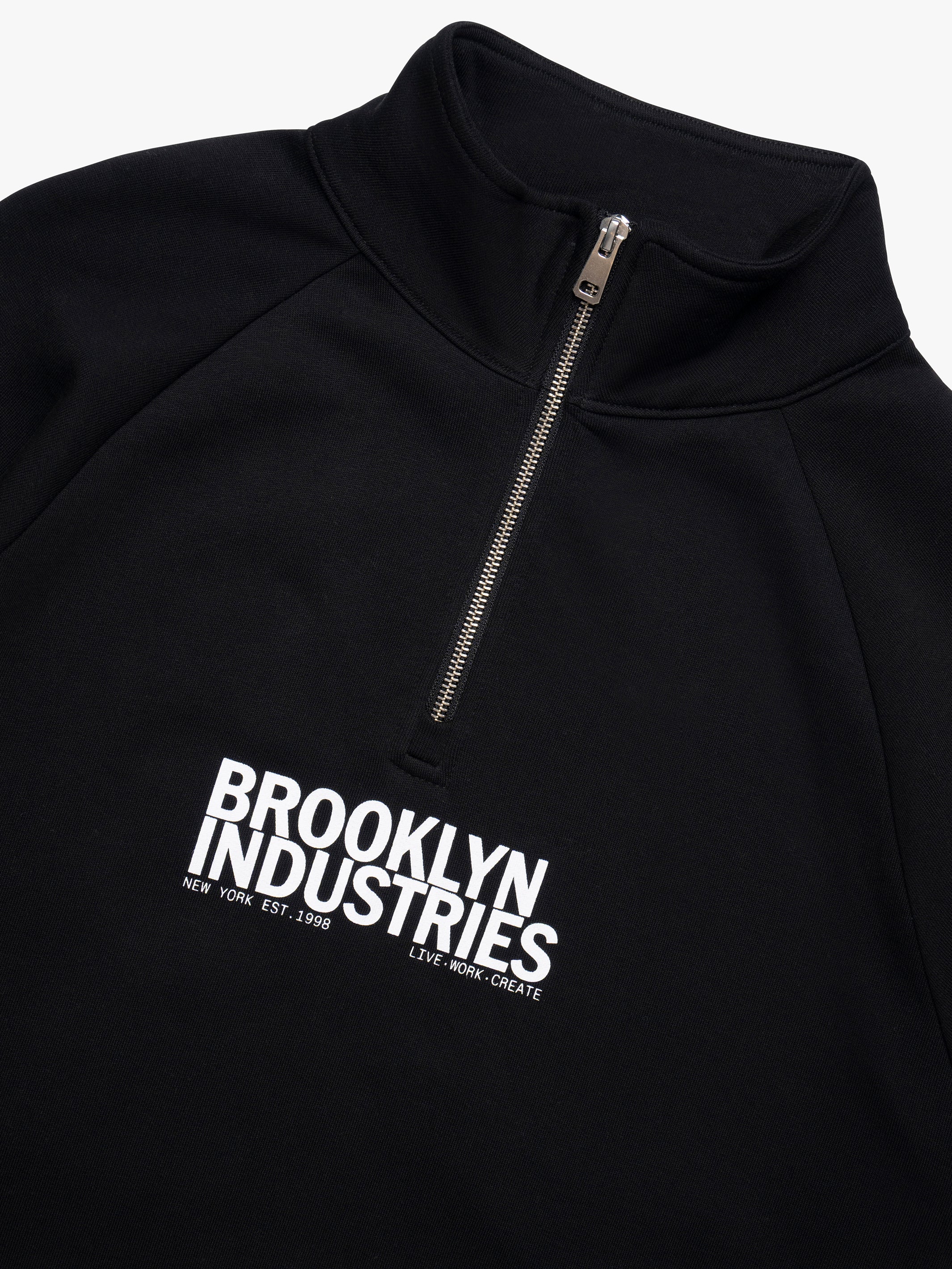 Men's Brooklyn Half Zip Sweatshirt In Black - BROOKLYN INDUSTRIES
