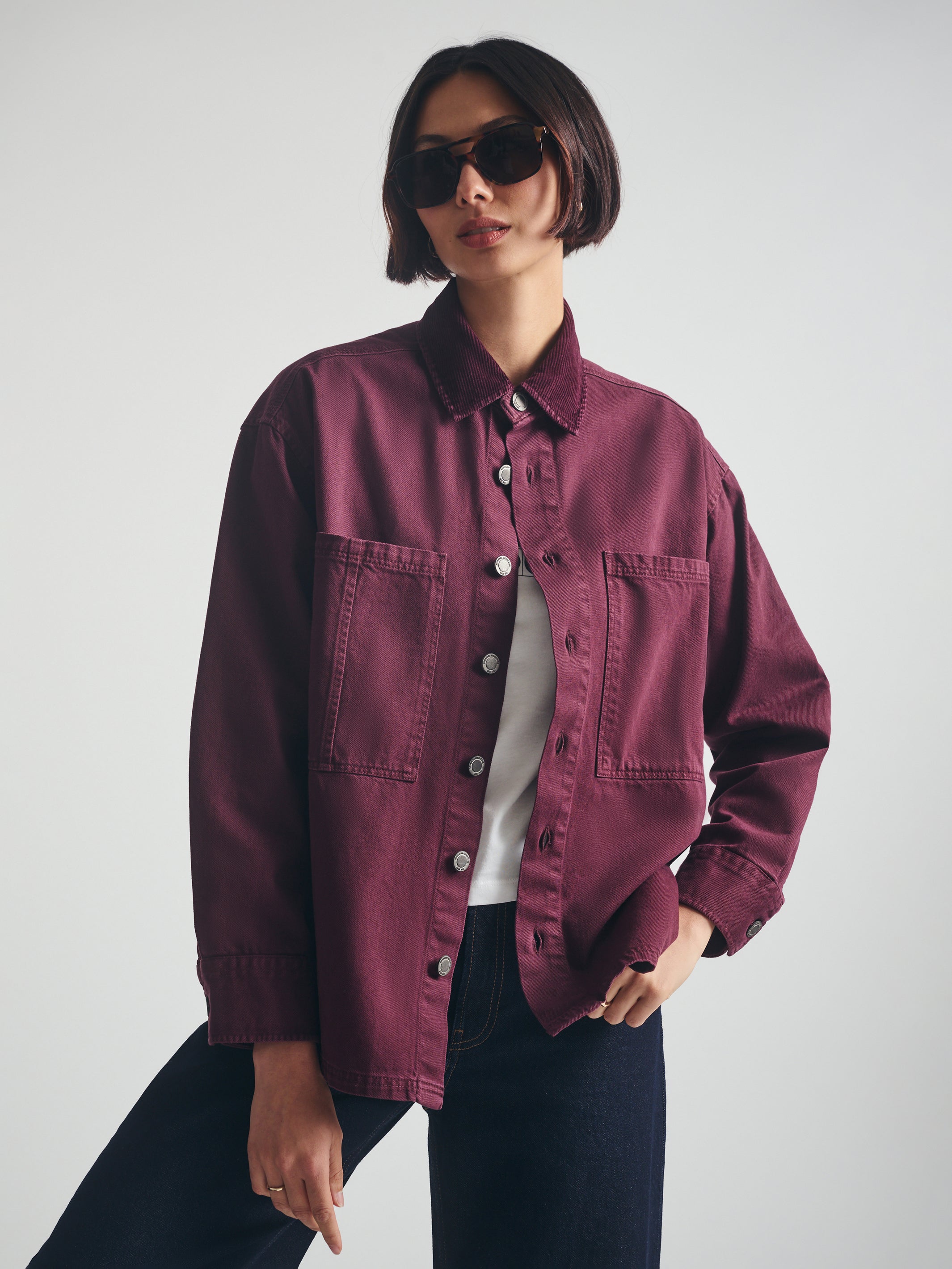 Women's Overshirt in Windsor Wine - BROOKLYN INDUSTRIES