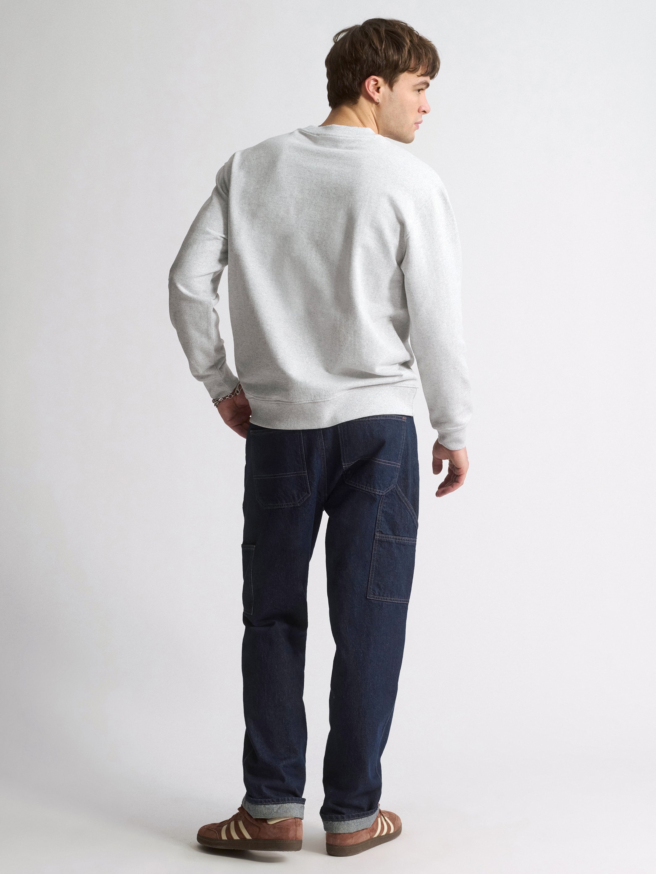 Men's Brooklyn Industries Crew Neck Sweatshirt In Light Grey Melange - BROOKLYN INDUSTRIES