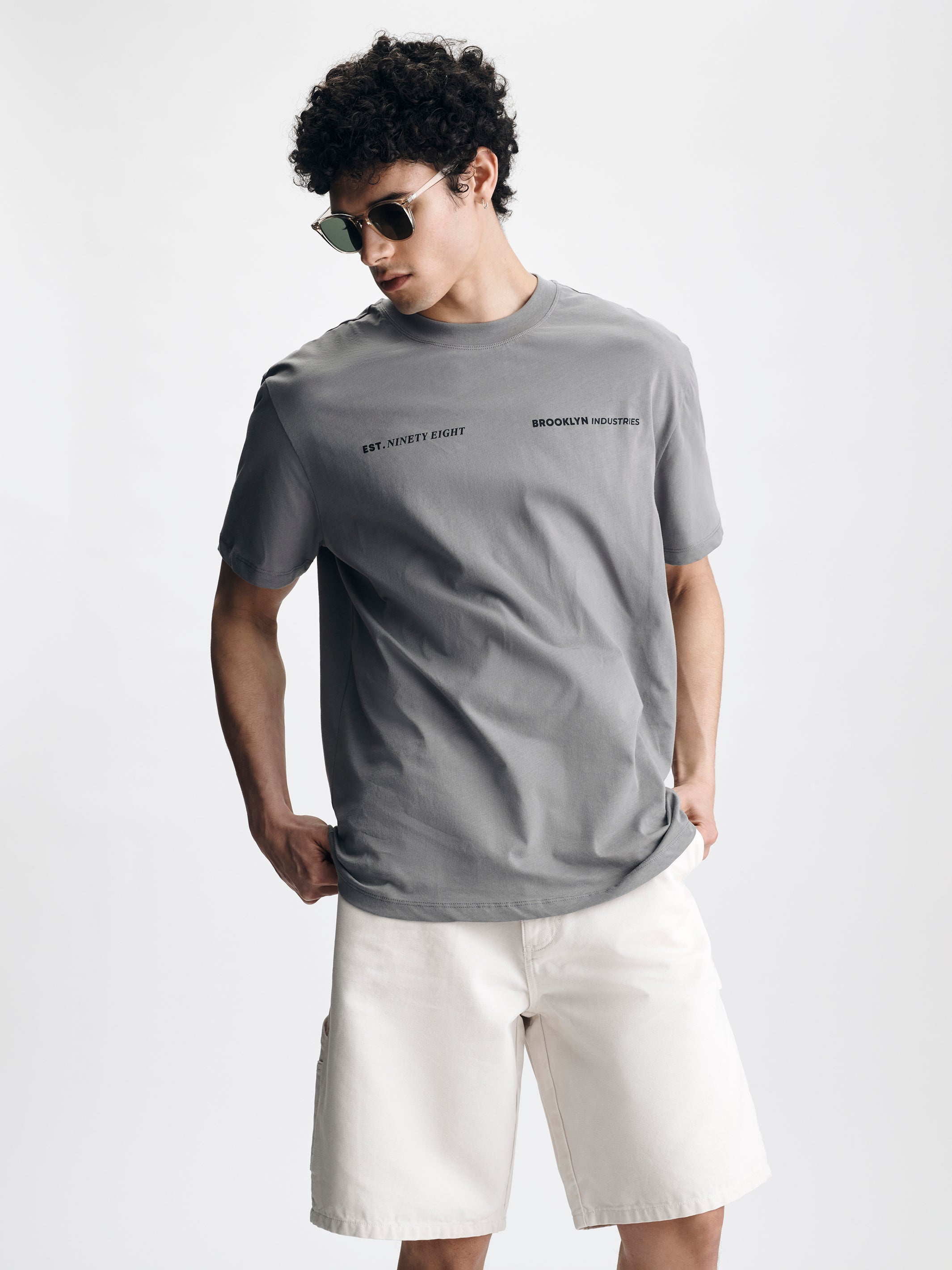 Men's Water Tower T-Shirt in Silent Storm - BROOKLYN INDUSTRIES