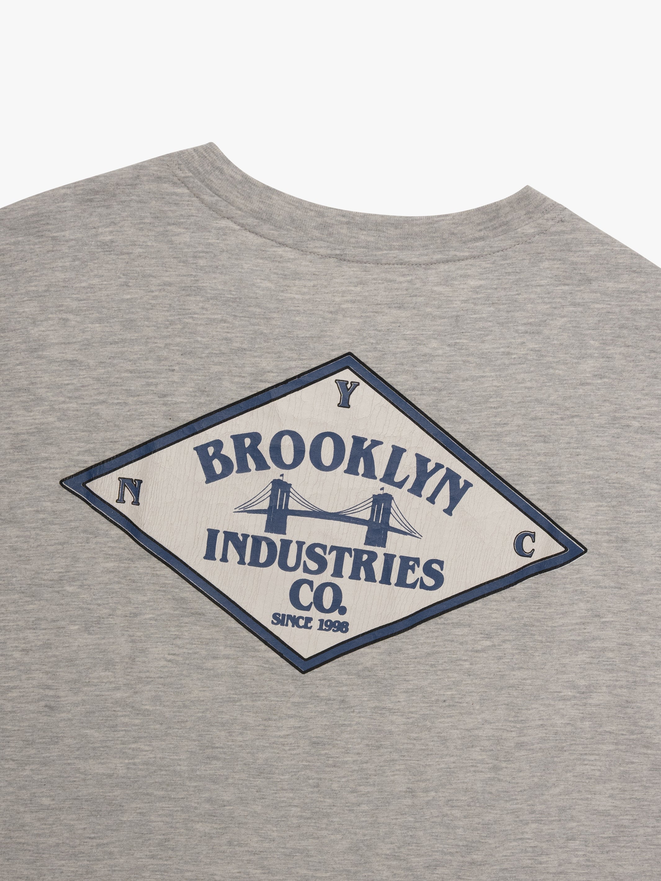 Men's Vintage Brooklyn Graphic T-Shirt In Light Grey Melange - BROOKLYN INDUSTRIES