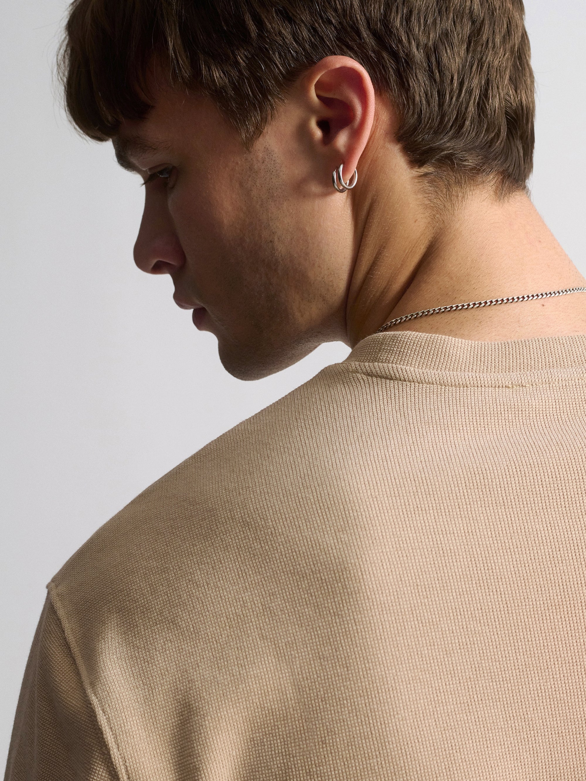 Men's Brooklyn Cotton Blend T-Shirt In Oxford Tan - BROOKLYN INDUSTRIES