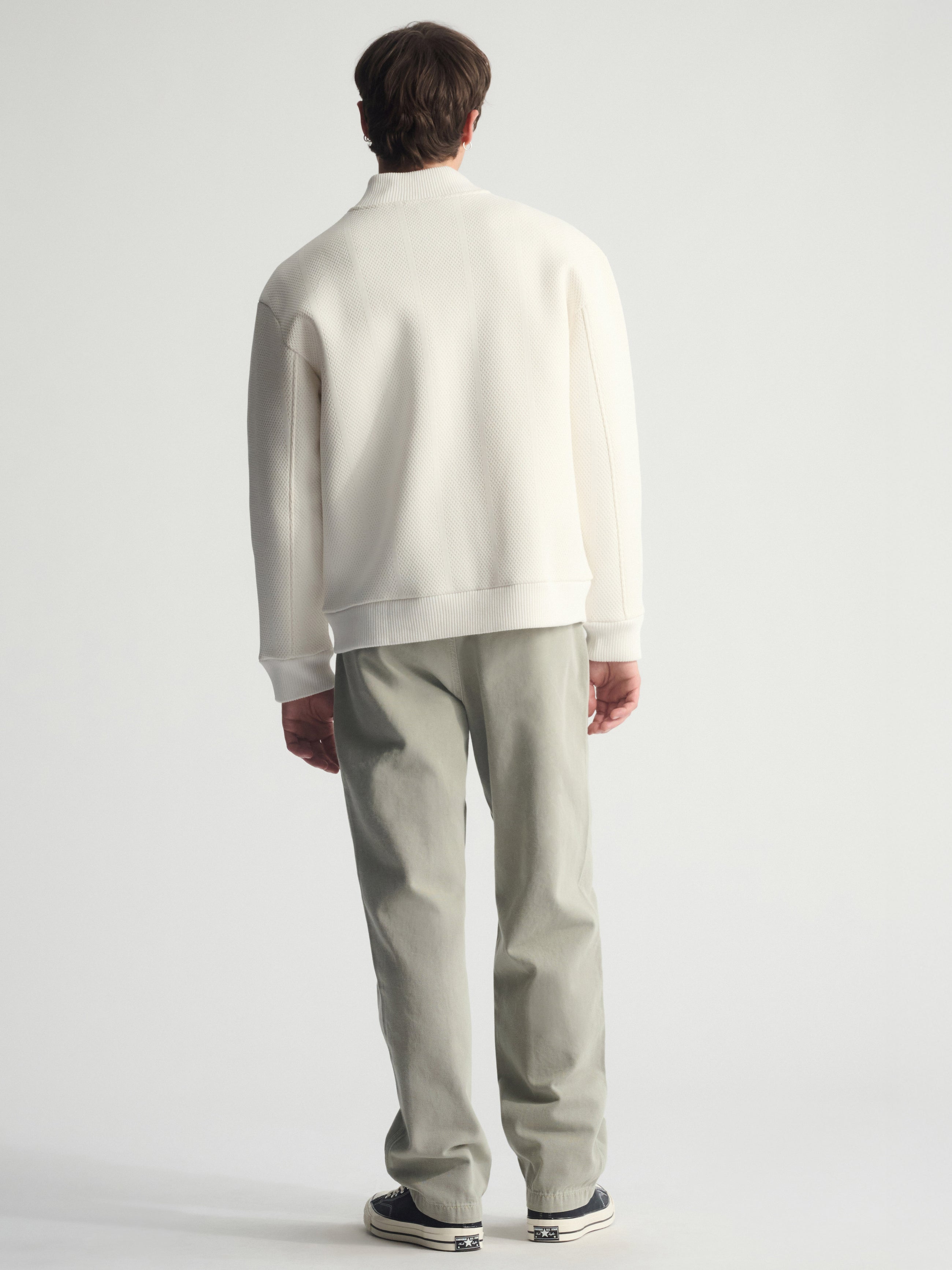 Men's Brooklyn Zip-Up Sweatshirt In Antique White - BROOKLYN INDUSTRIES