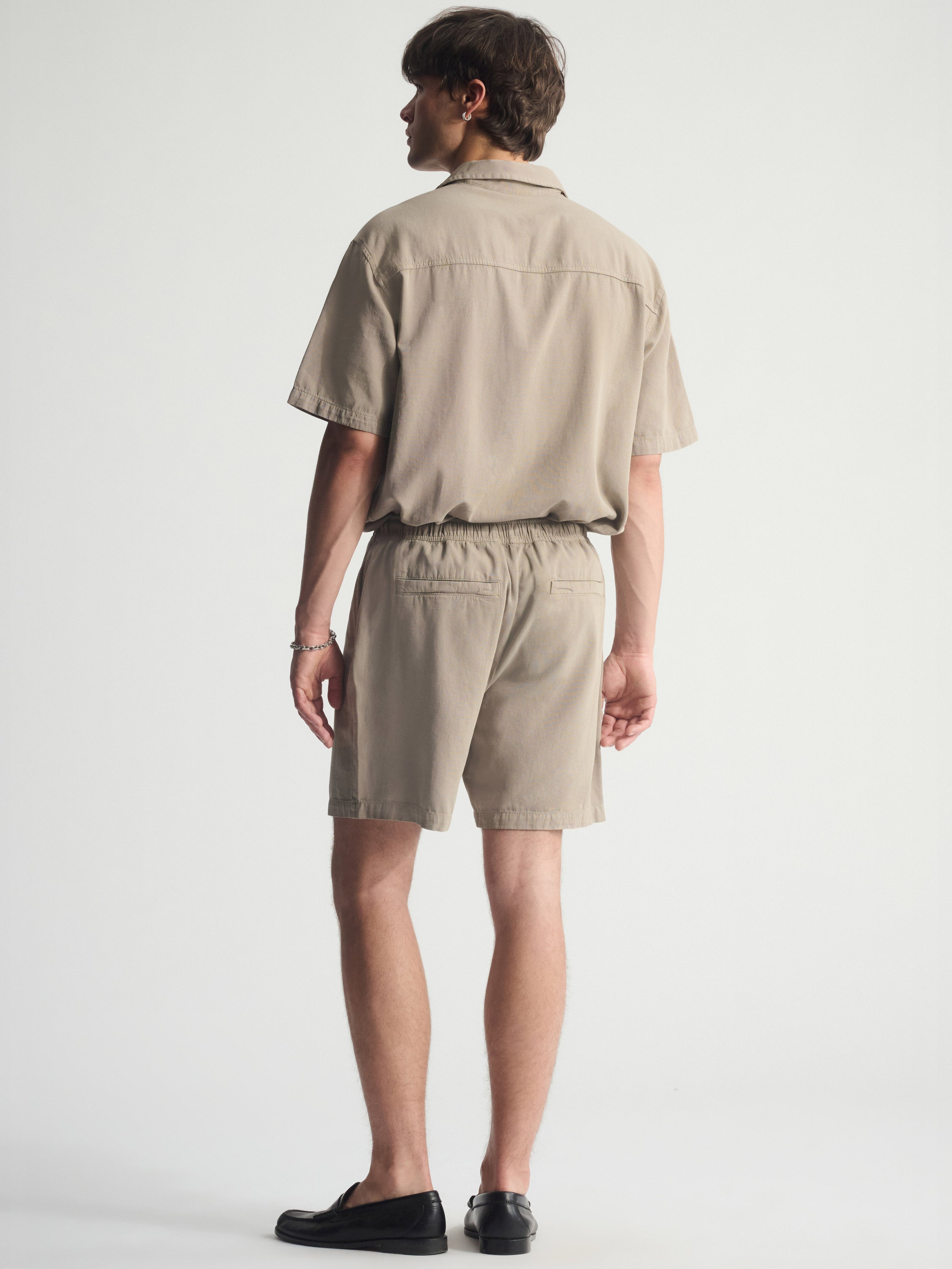 Men's Linen Blend Shorts In Winter Twig - BROOKLYN INDUSTRIES