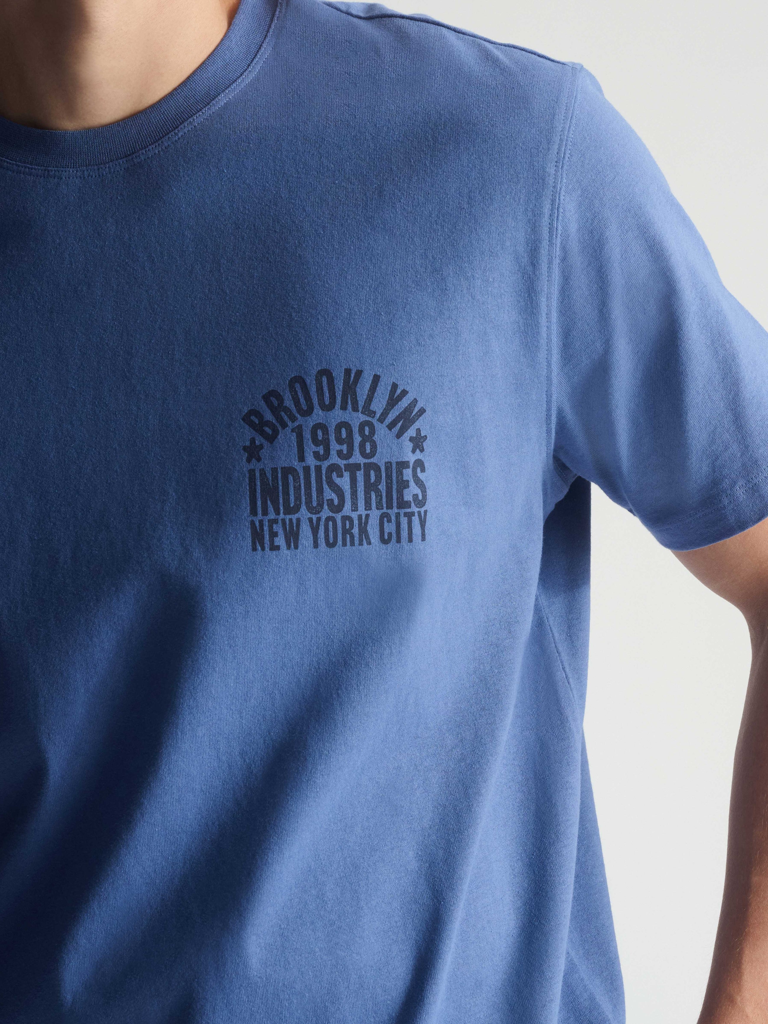 Men's Vintage Brooklyn Graphic T-Shirt In Bijou Blue - BROOKLYN INDUSTRIES