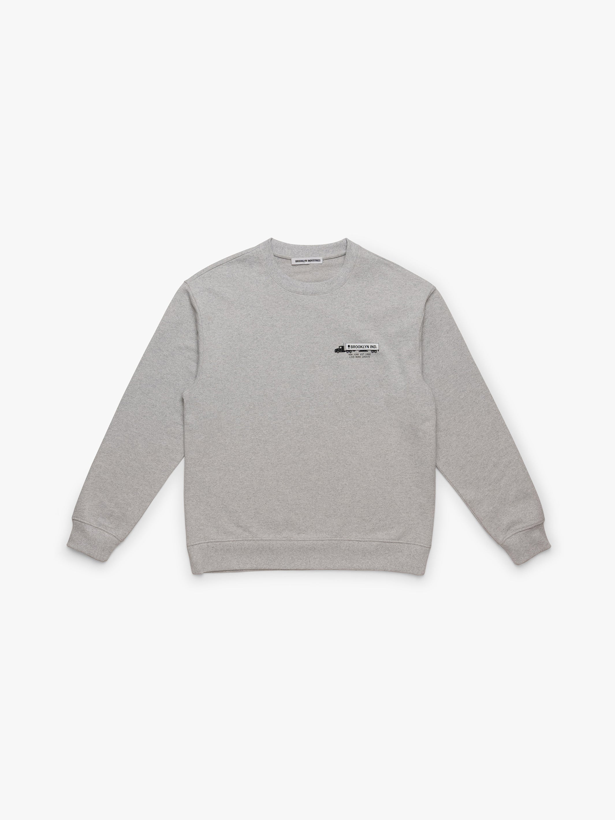 Men's Brooklyn Industries Crew Neck Sweatshirt In Light Grey Melange - BROOKLYN INDUSTRIES