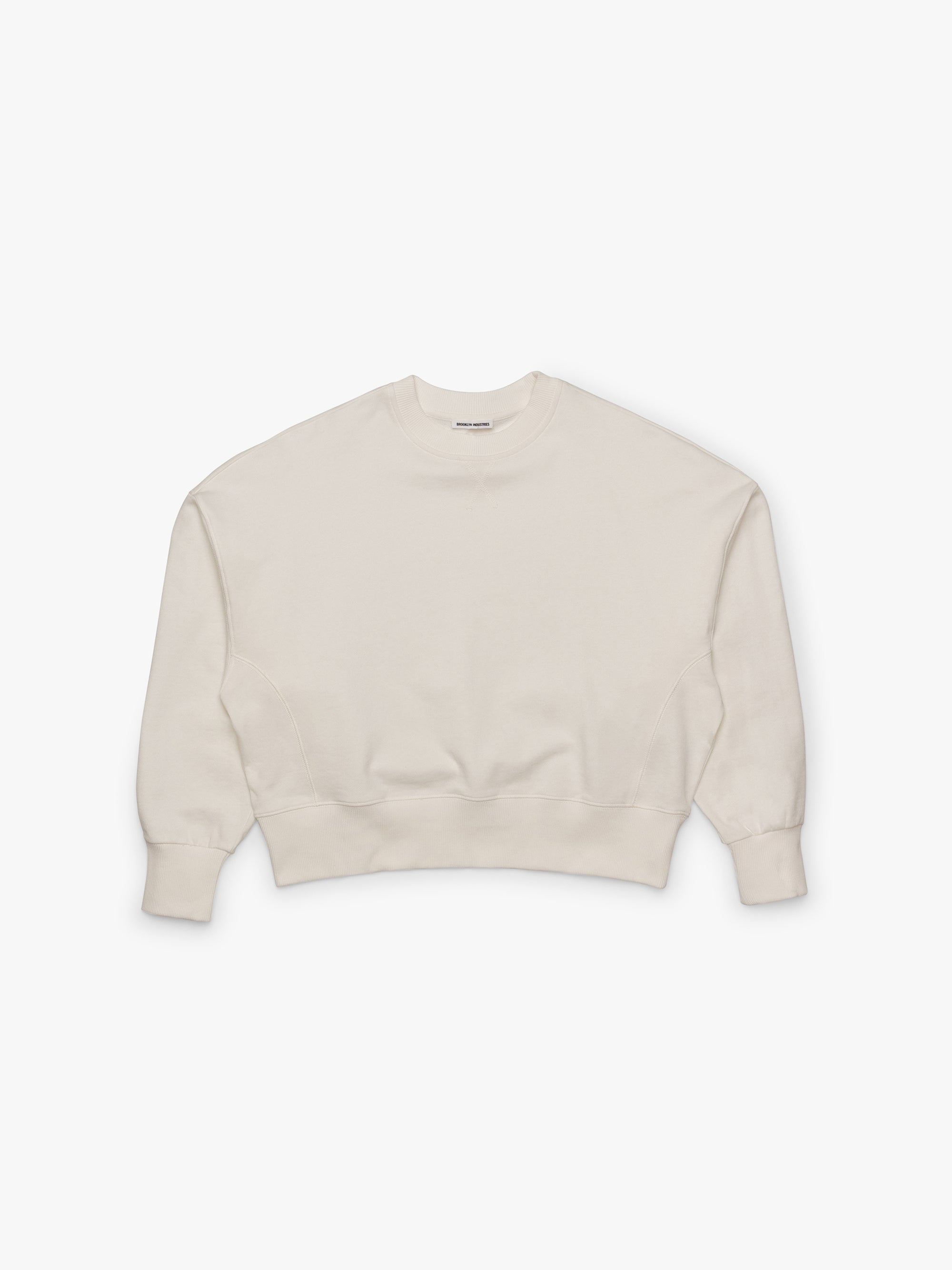 Women's Brooklyn Oversized Crew Neck Sweatshirt In Antique White - BROOKLYN INDUSTRIES