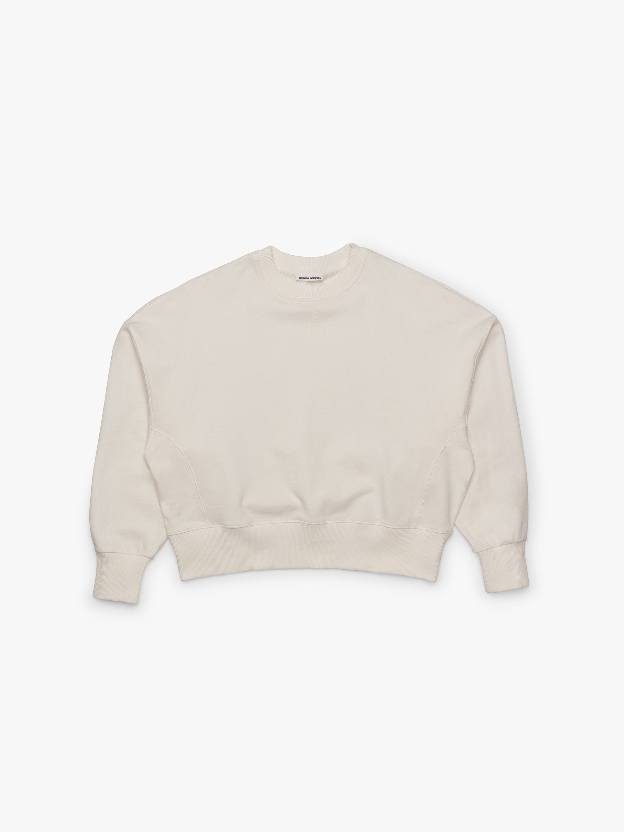 Women's Brooklyn Oversized Crew Neck Sweatshirt In Antique White - BROOKLYN INDUSTRIES