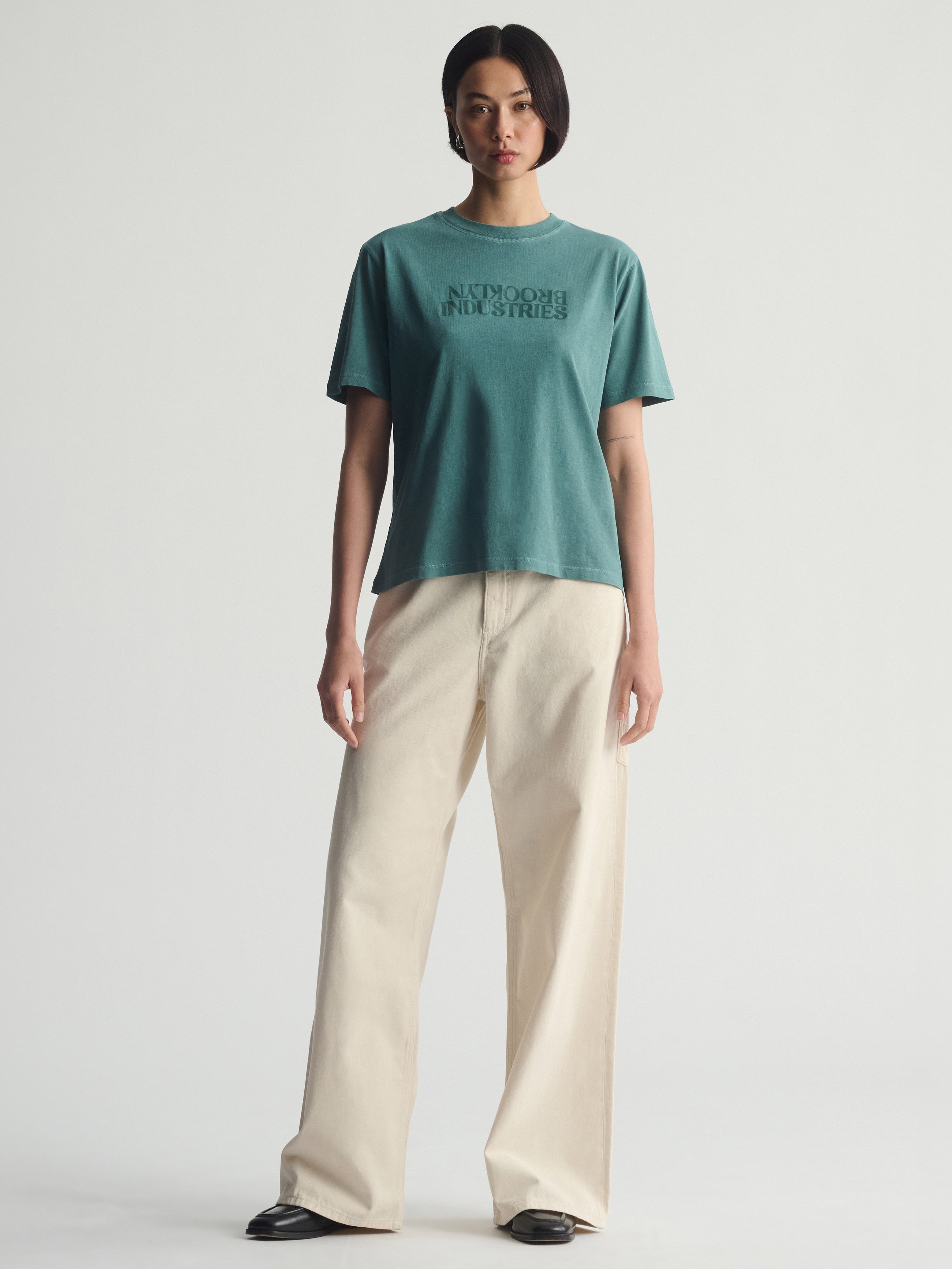 Women's Brooklyn Industries Graphic T-Shirt In Silver Pine - BROOKLYN INDUSTRIES