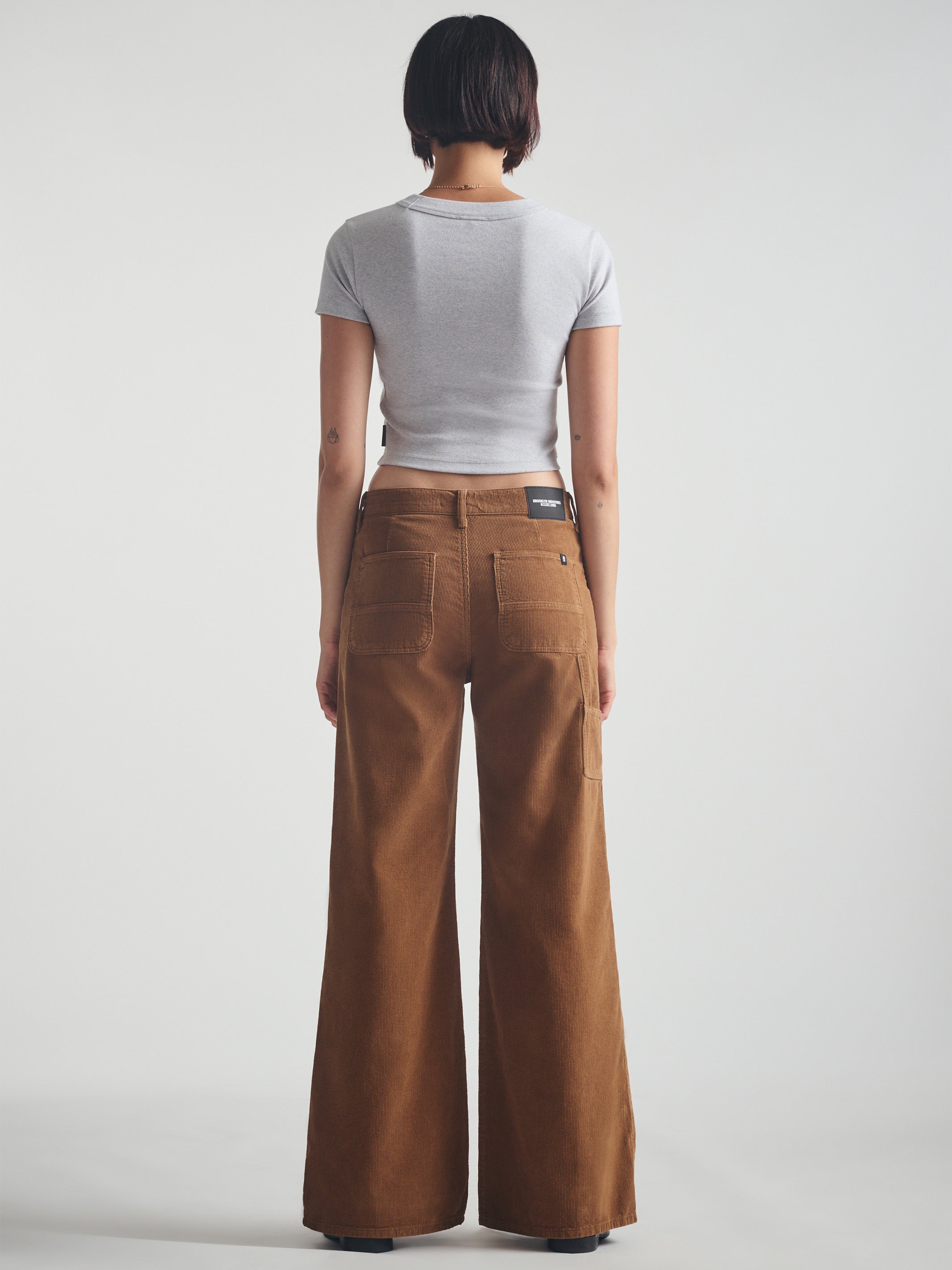 Women's Carpenter Pants in Light Brown Cord - BROOKLYN INDUSTRIES