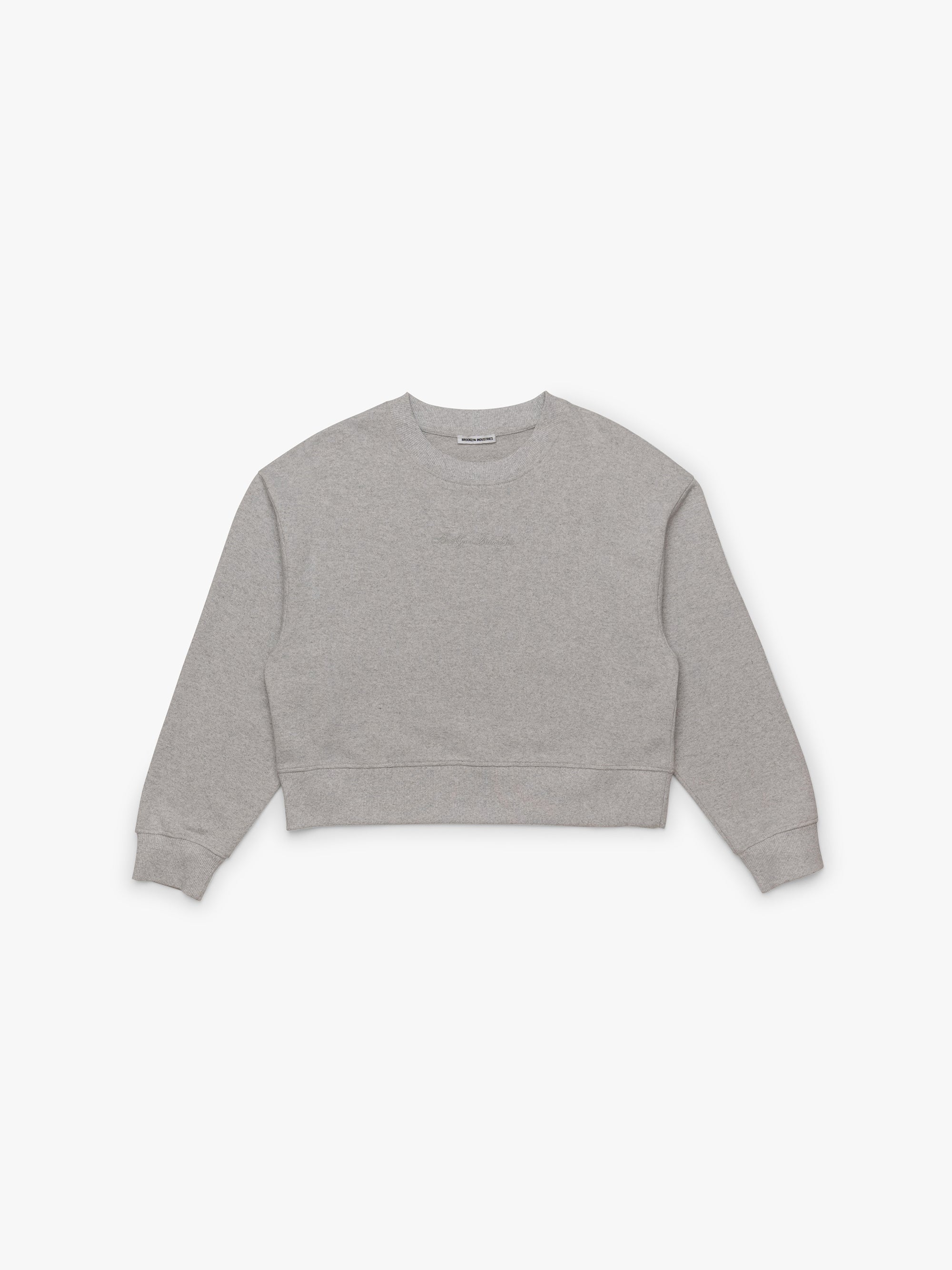 Women's Brooklyn Crop Sweatshirt In Light Grey Melange - BROOKLYN INDUSTRIES