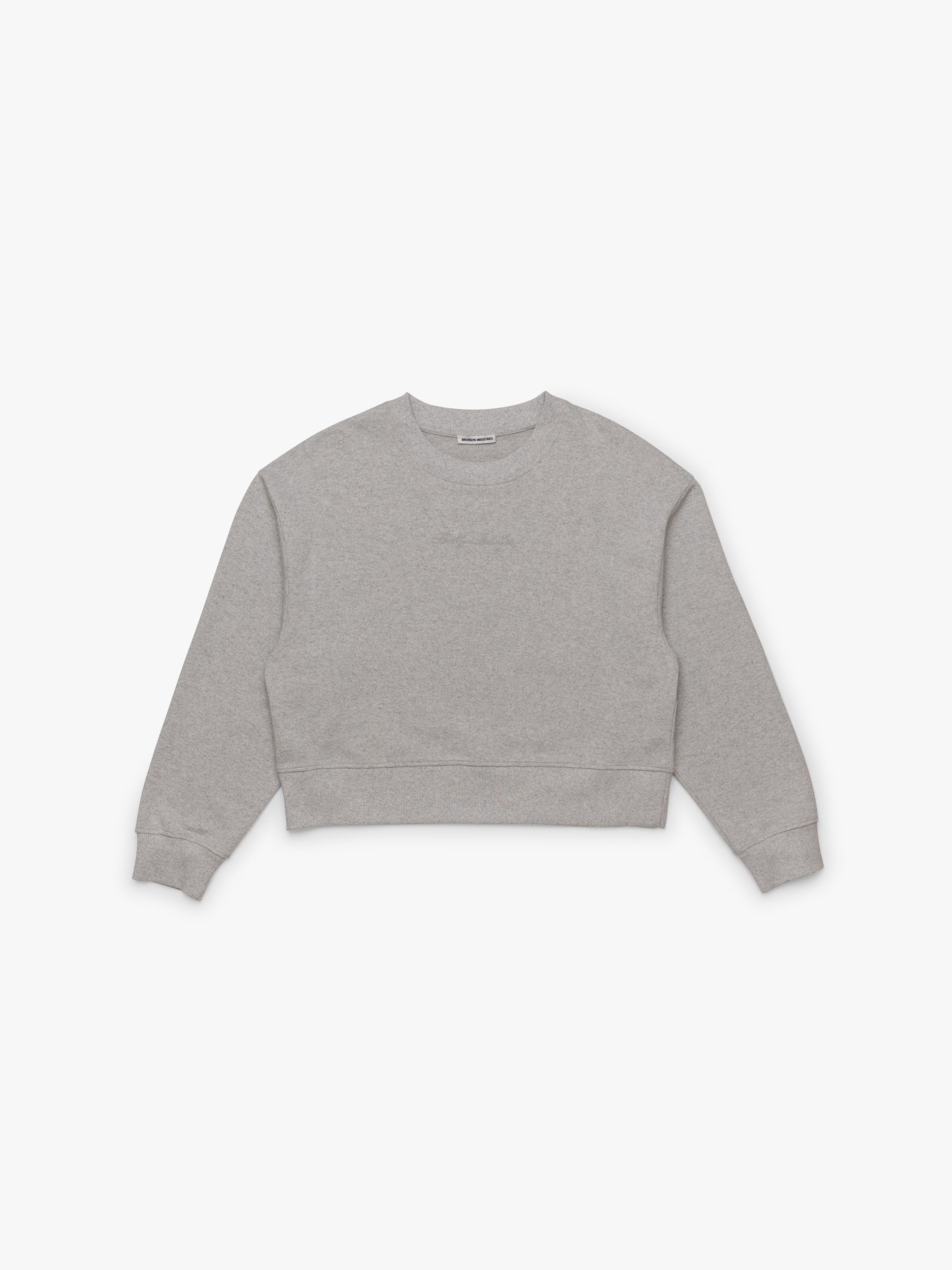 Women's Brooklyn Crop Sweatshirt In Light Grey Melange - BROOKLYN INDUSTRIES