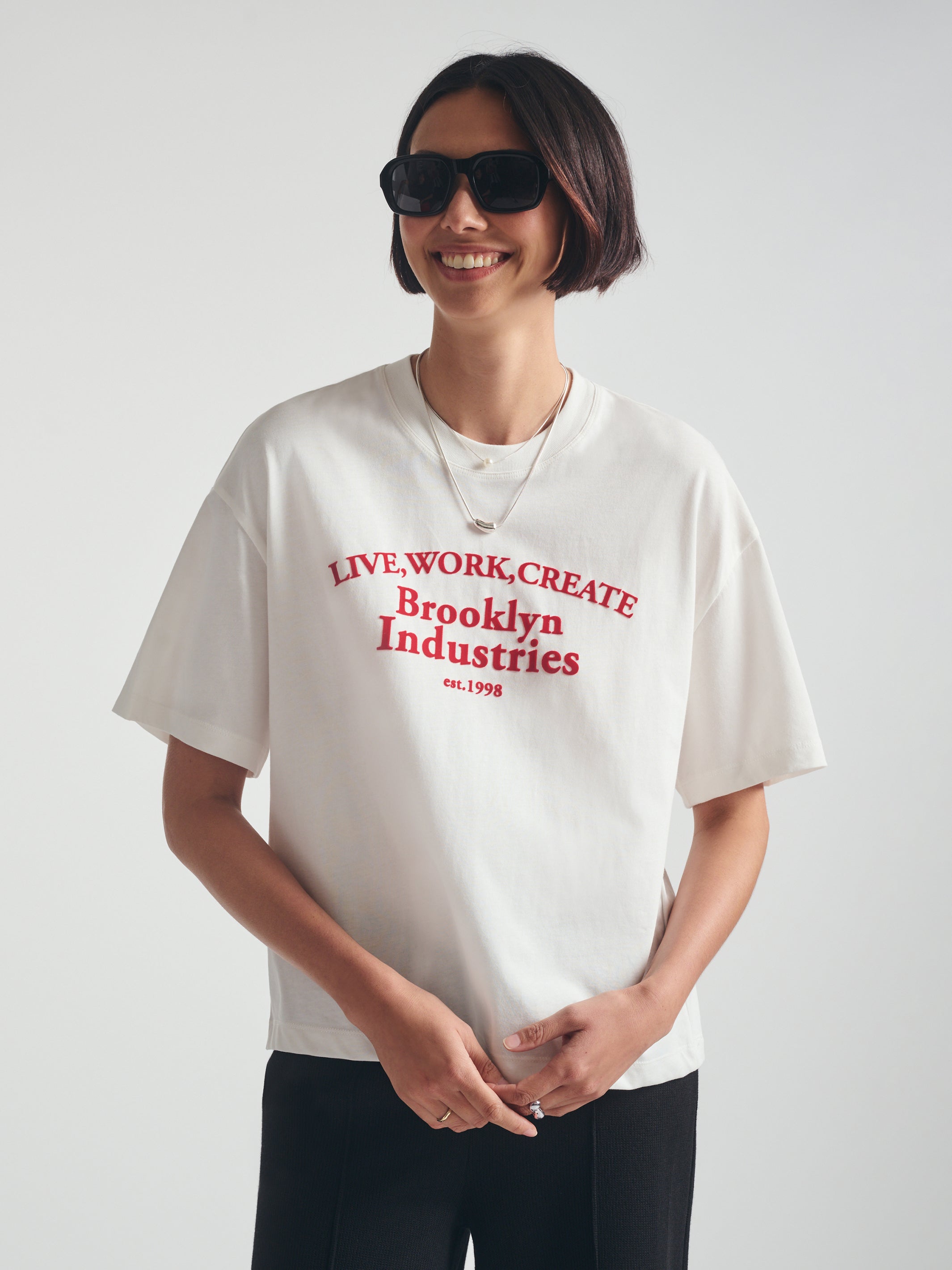 Women's Brooklyn 1998 T-Shirt in Antique White - BROOKLYN INDUSTRIES