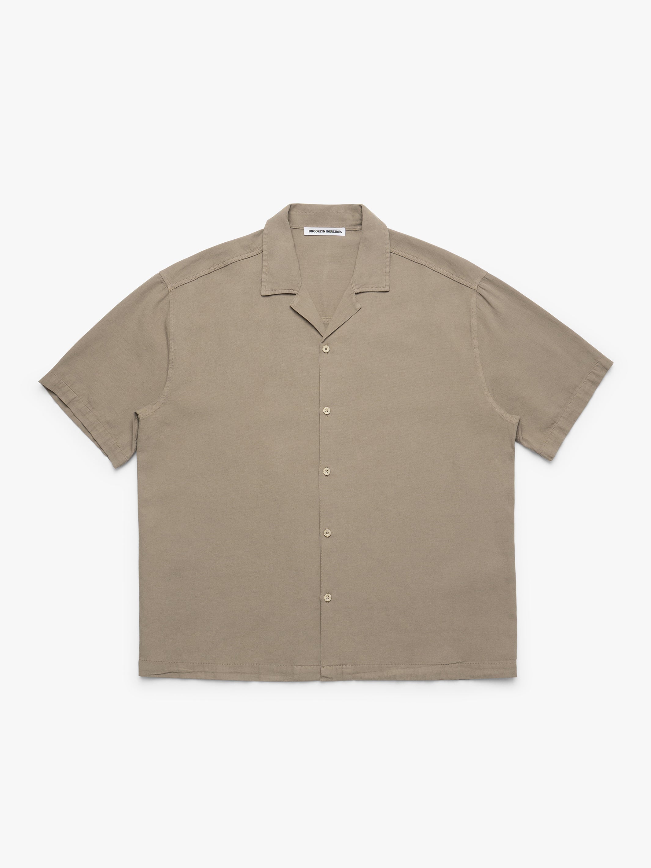 Men's Linen-Blend Short Sleeve Shirt In Winter Twig - BROOKLYN INDUSTRIES