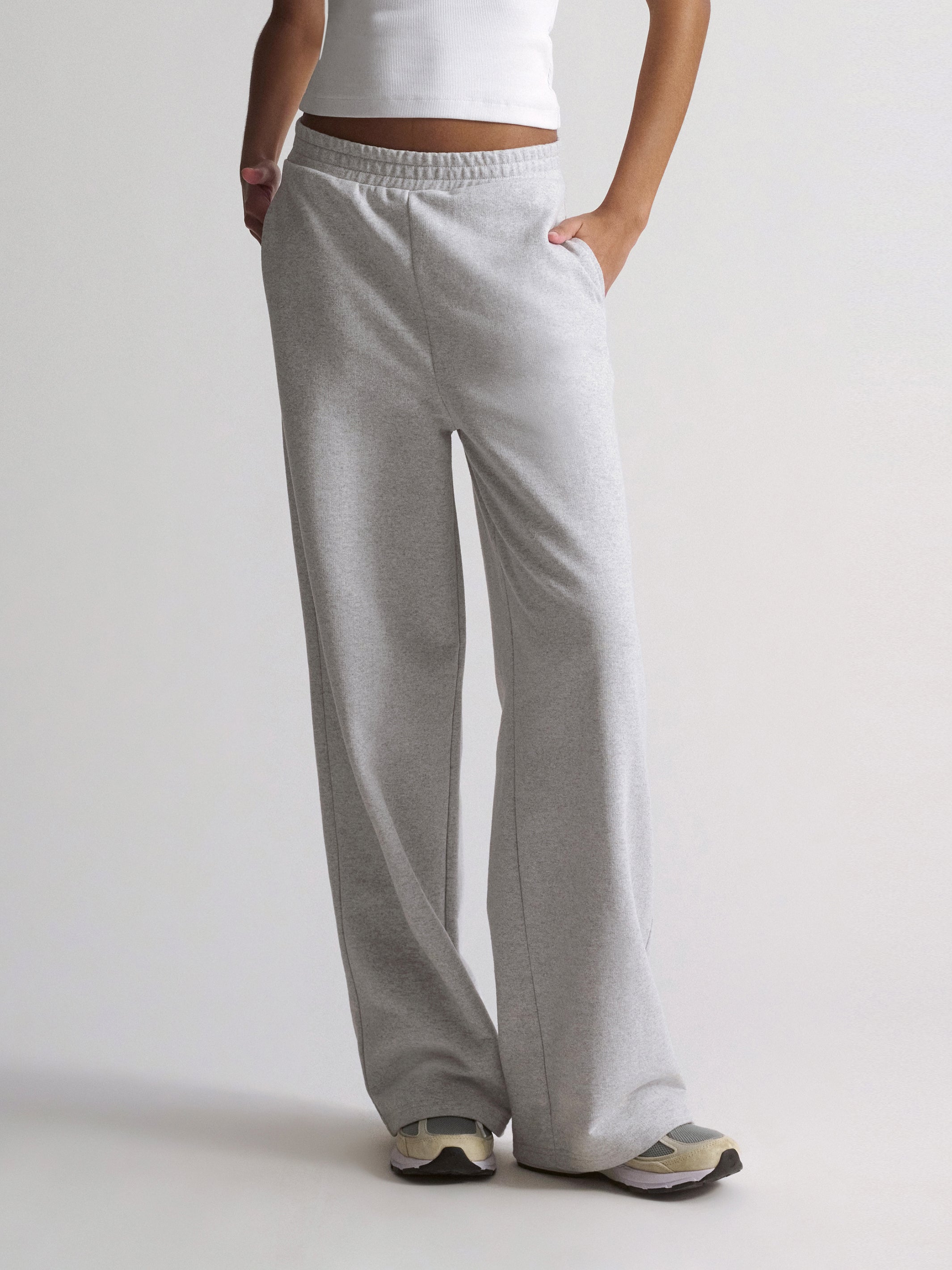 Women's Brooklyn Wide-Leg Sweatpants In Light Grey Melange - BROOKLYN INDUSTRIES