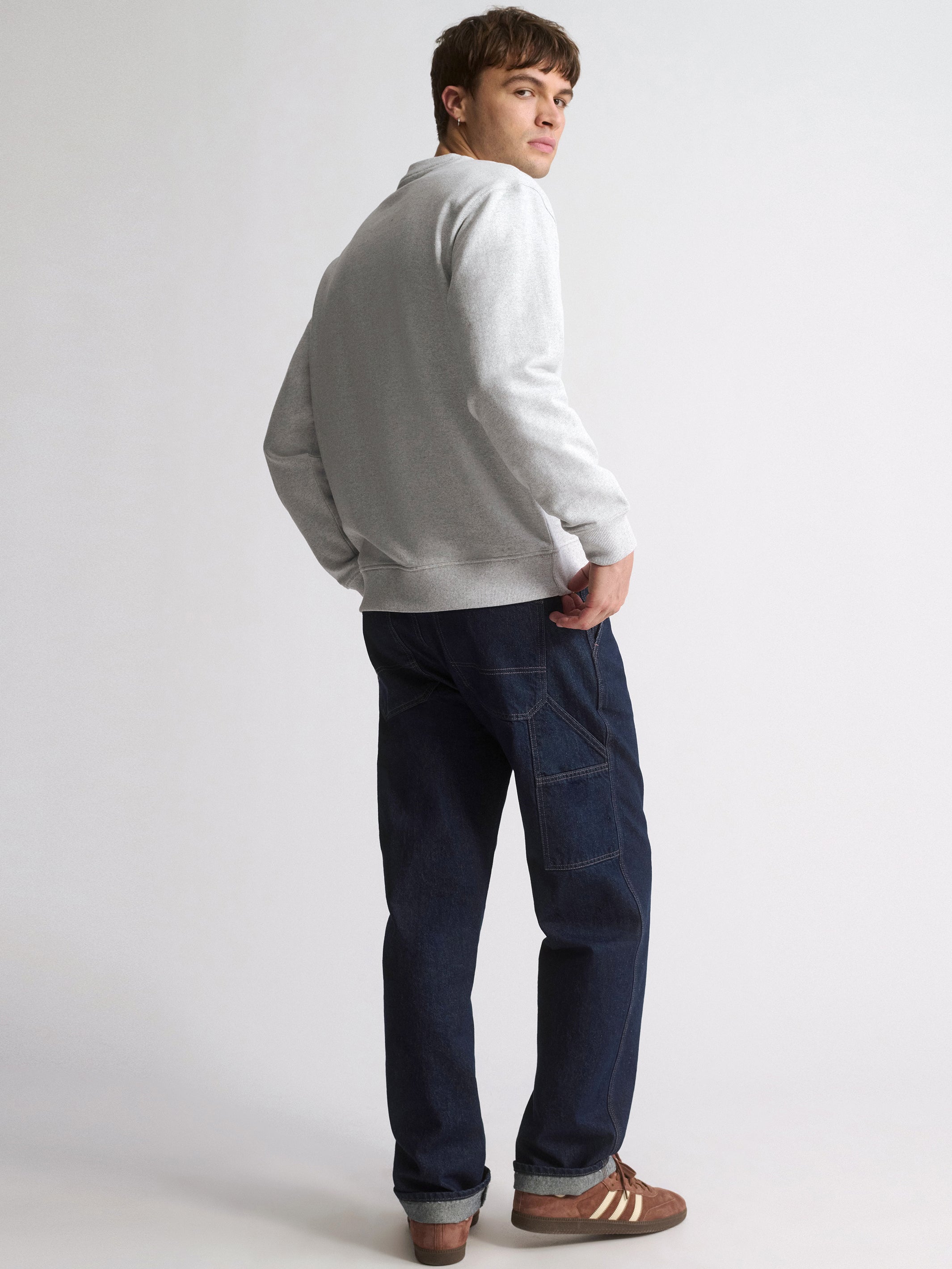 Men's Brooklyn Industries Crew Neck Sweatshirt In Light Grey Melange - BROOKLYN INDUSTRIES