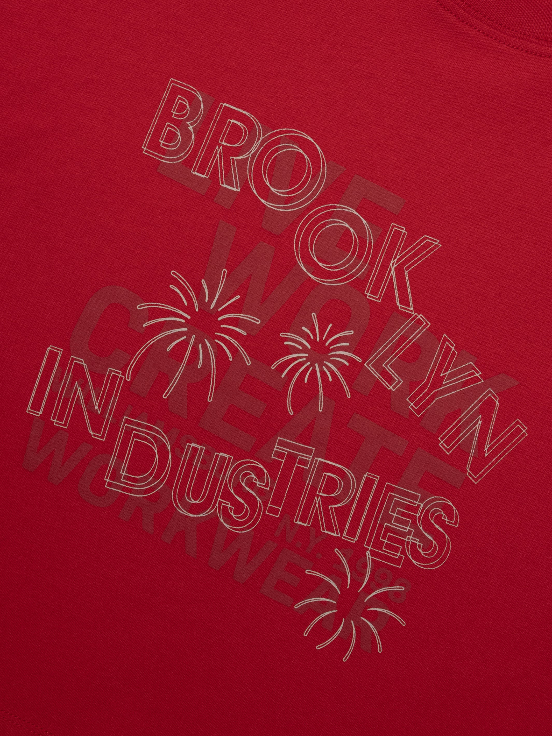 Women's Brooklyn Live Work Create T-Shirt In True Red - BROOKLYN INDUSTRIES