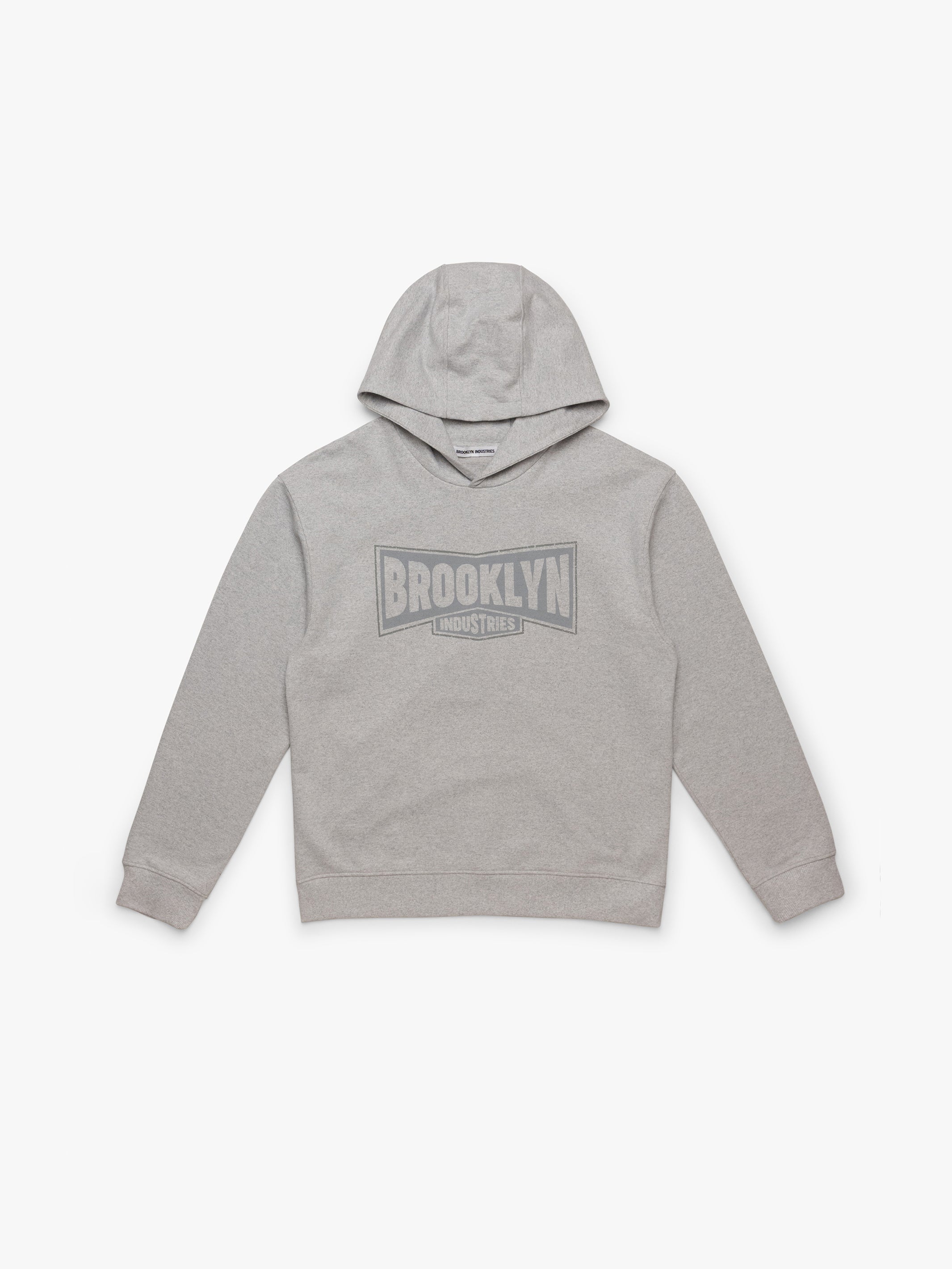 Men's Brooklyn Hooded Sweatshirt In Light Grey Melange - BROOKLYN INDUSTRIES