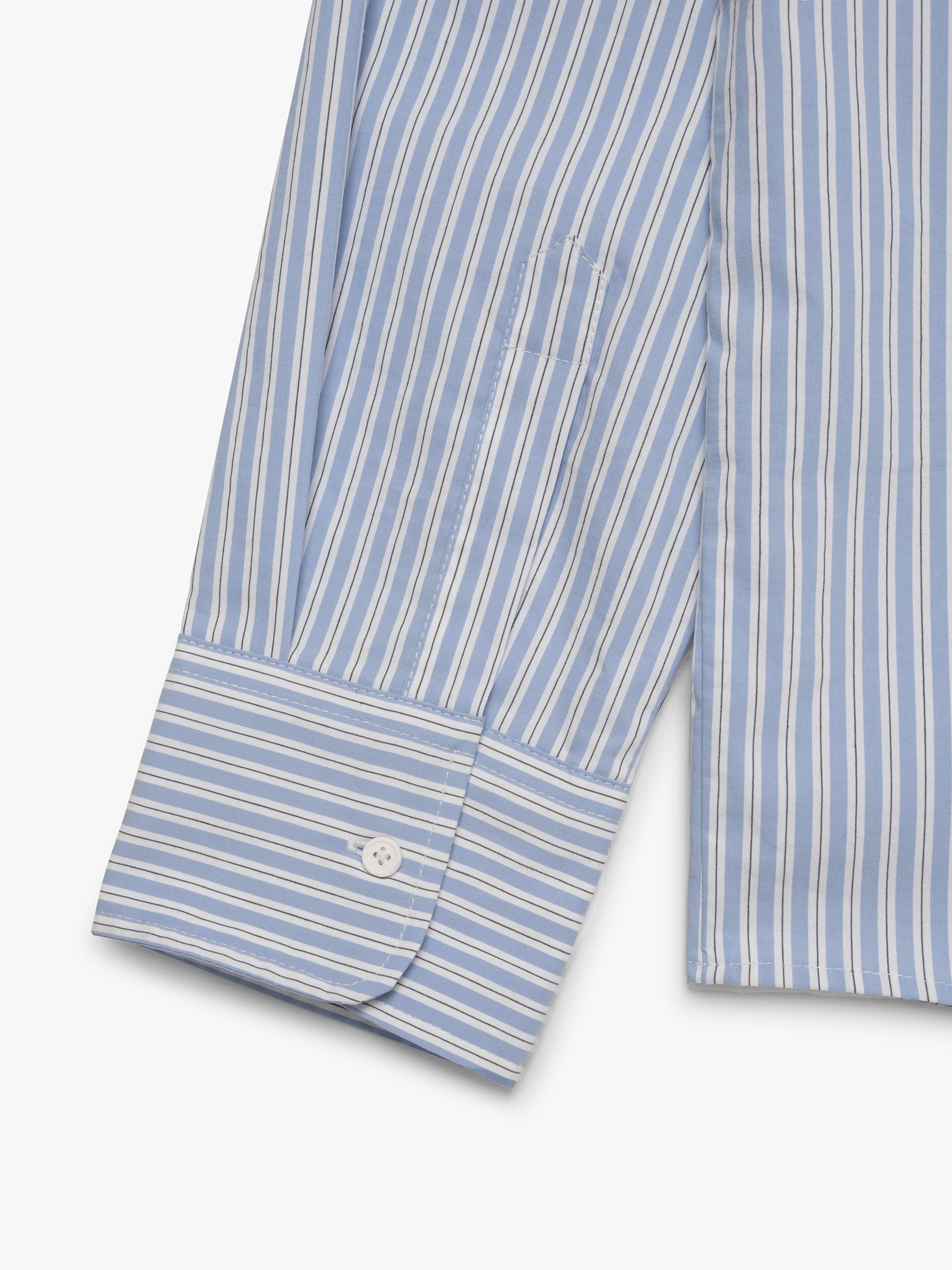 Women's Long Sleeve Shirt In Blue Striped - BROOKLYN INDUSTRIES