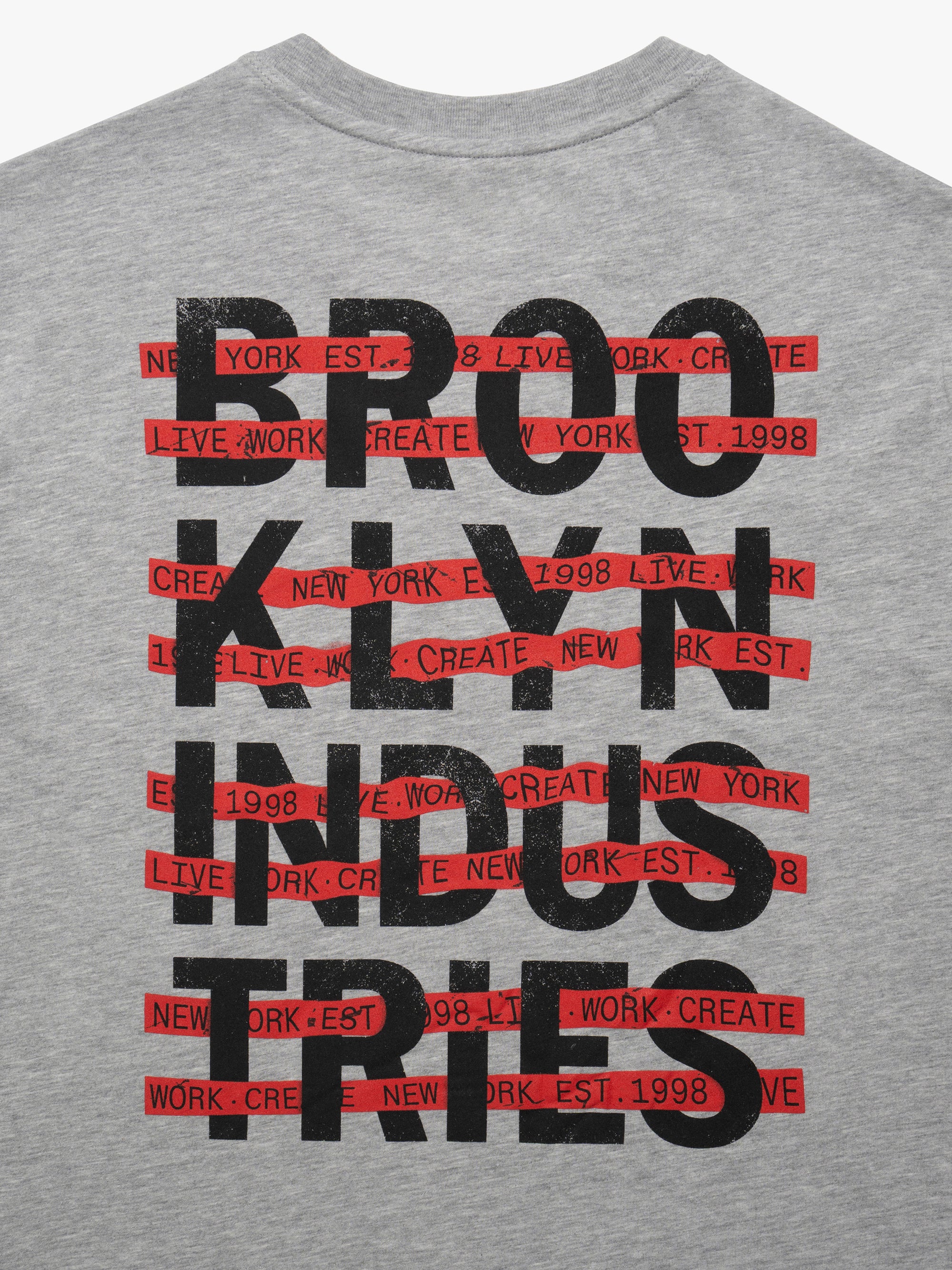 Men's Live Work Create T-Shirt in Mid Grey Melange