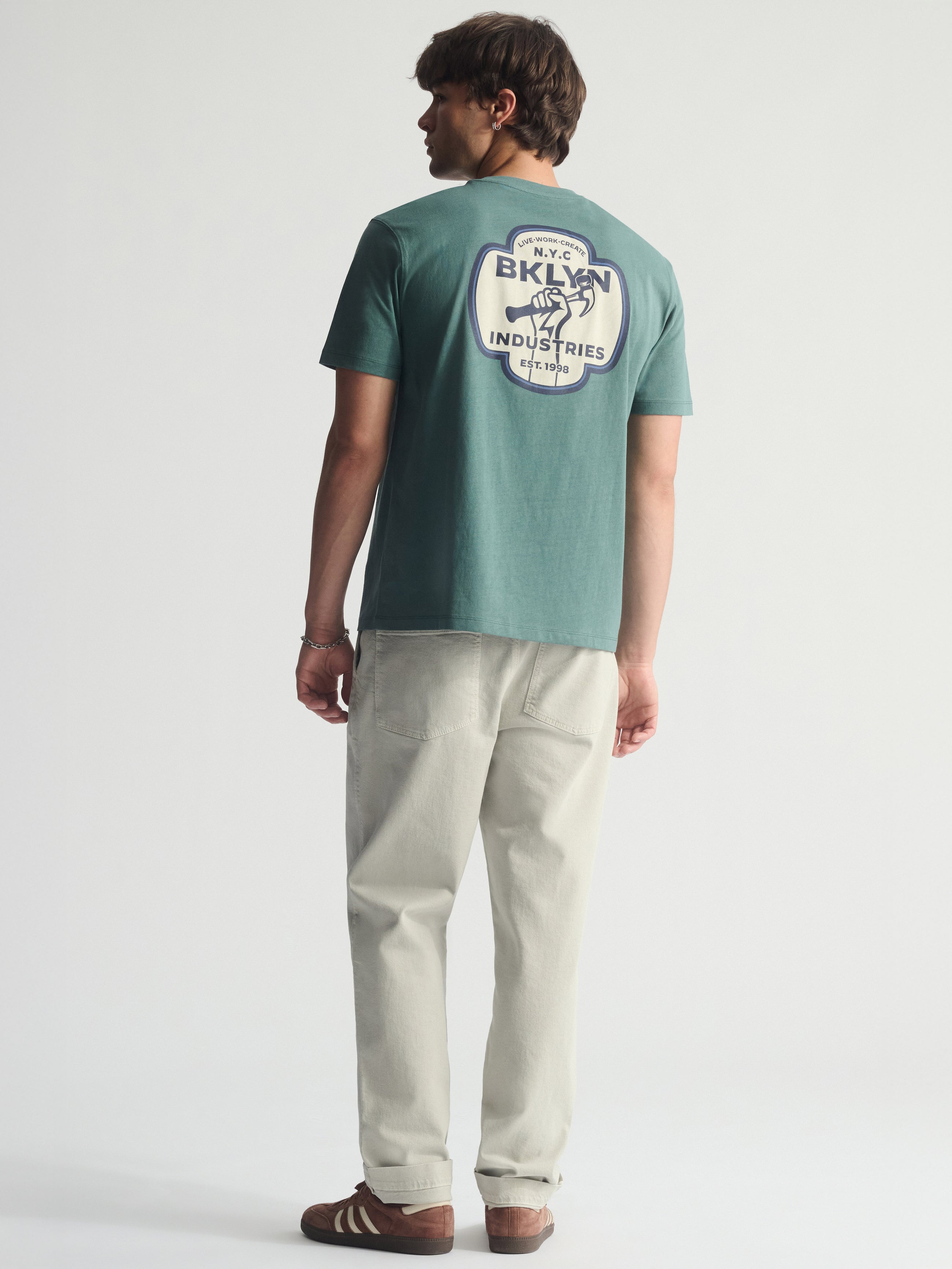Men's Hammer BKLYN T-Shirt In Silver Pine - BROOKLYN INDUSTRIES