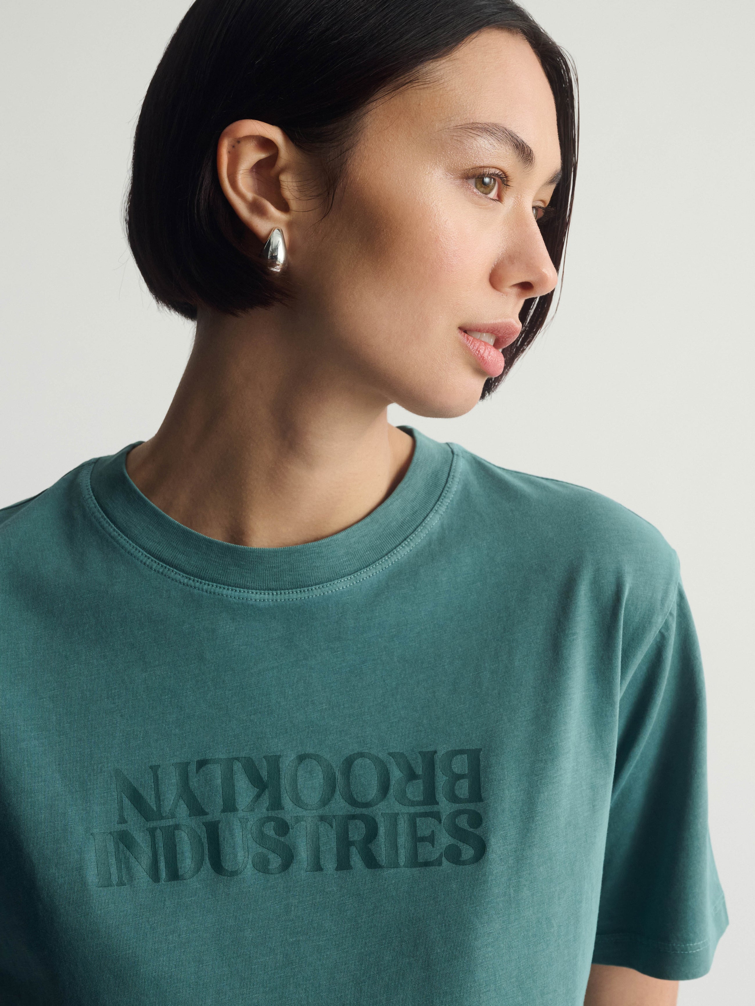 Women's Brooklyn Industries Graphic T-Shirt In Silver Pine - BROOKLYN INDUSTRIES