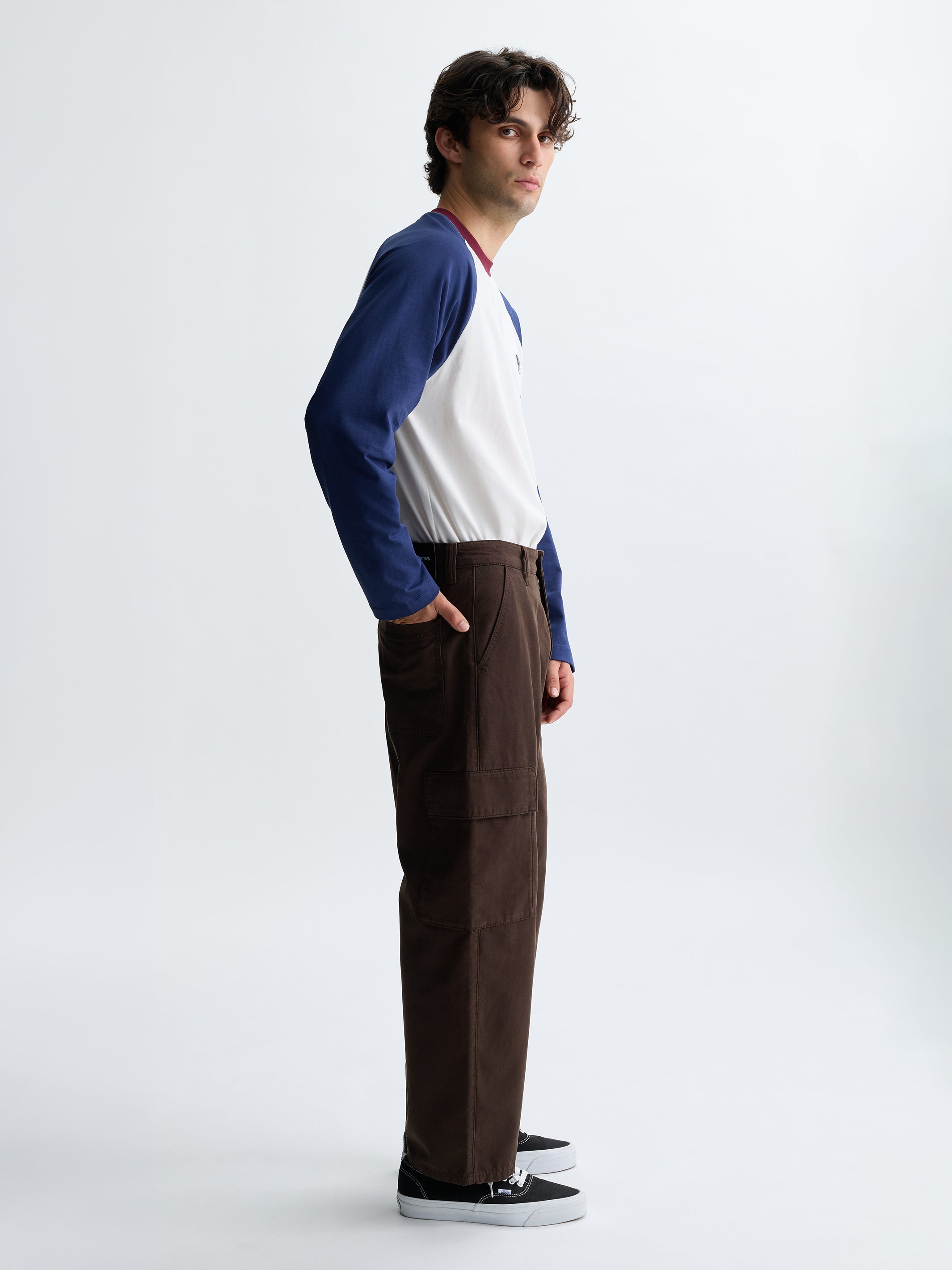Men's Graham Cargo Pants in Brown Stone Canvas - BROOKLYN INDUSTRIES