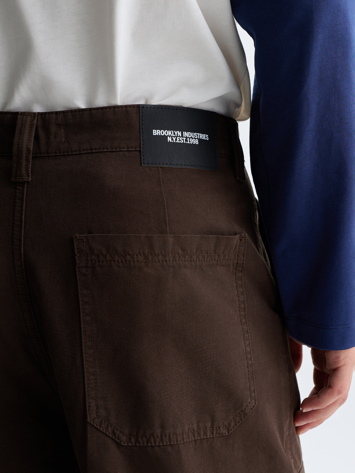 Men's Graham Cargo Pants in Brown Stone Canvas - BROOKLYN INDUSTRIES