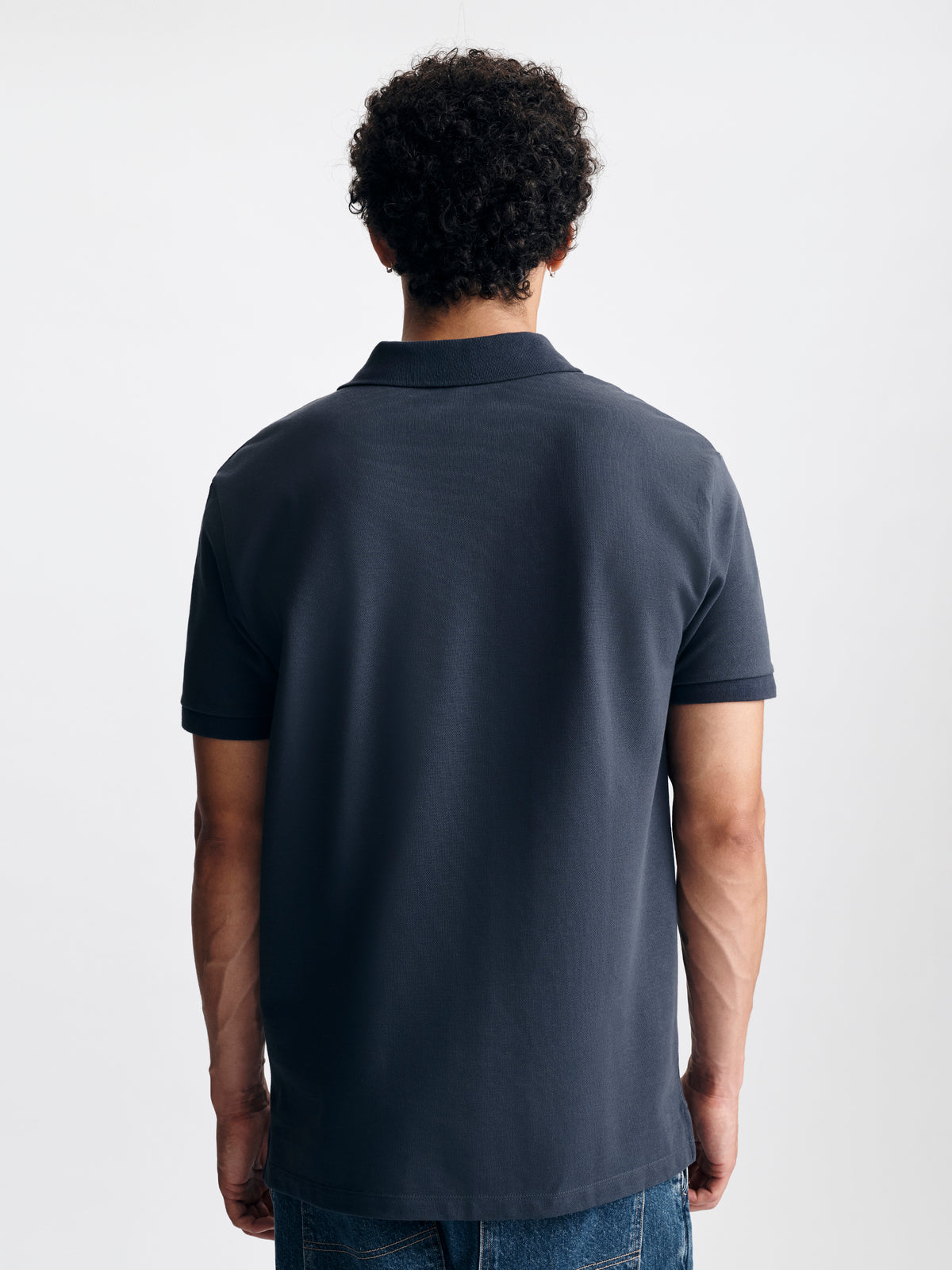 Men's Logo Polo T-Shirt in Ombre Blue - BROOKLYN INDUSTRIES