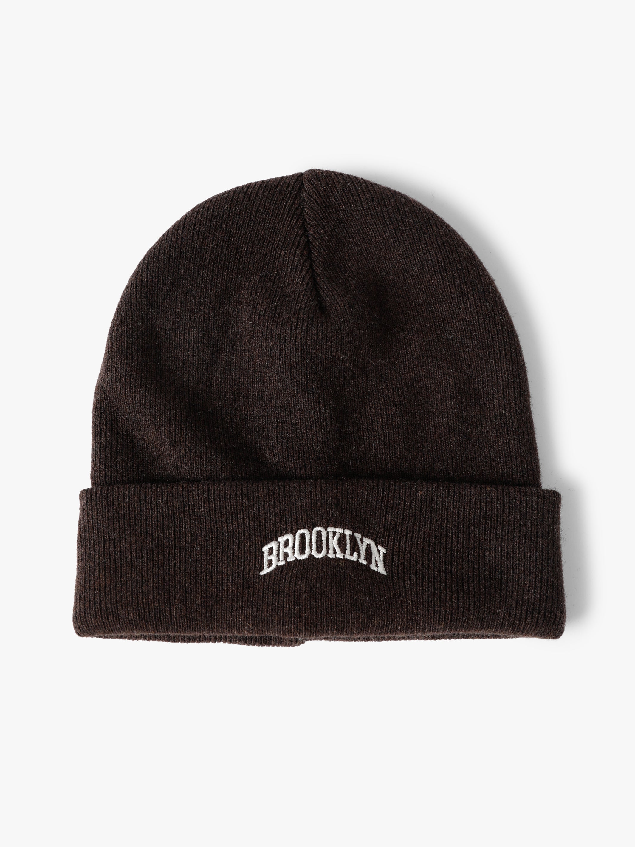 Ribbed Brooklyn Beanie in Dark Brown - BROOKLYN INDUSTRIES