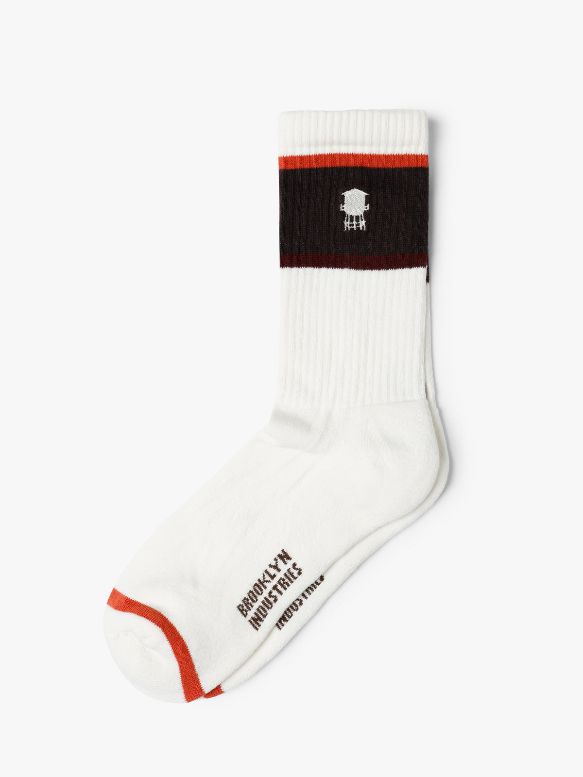 Men's Water Tower Boot Socks in Antique White and Red - BROOKLYN INDUSTRIES