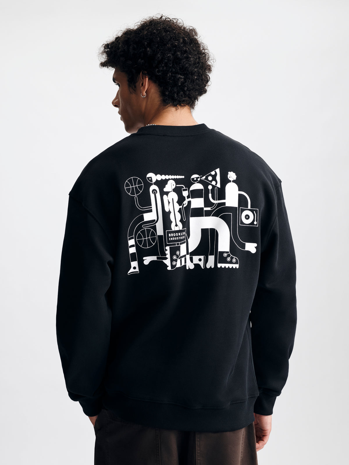 Men's City Rhythm Sweatshirt in Black - BROOKLYN INDUSTRIES