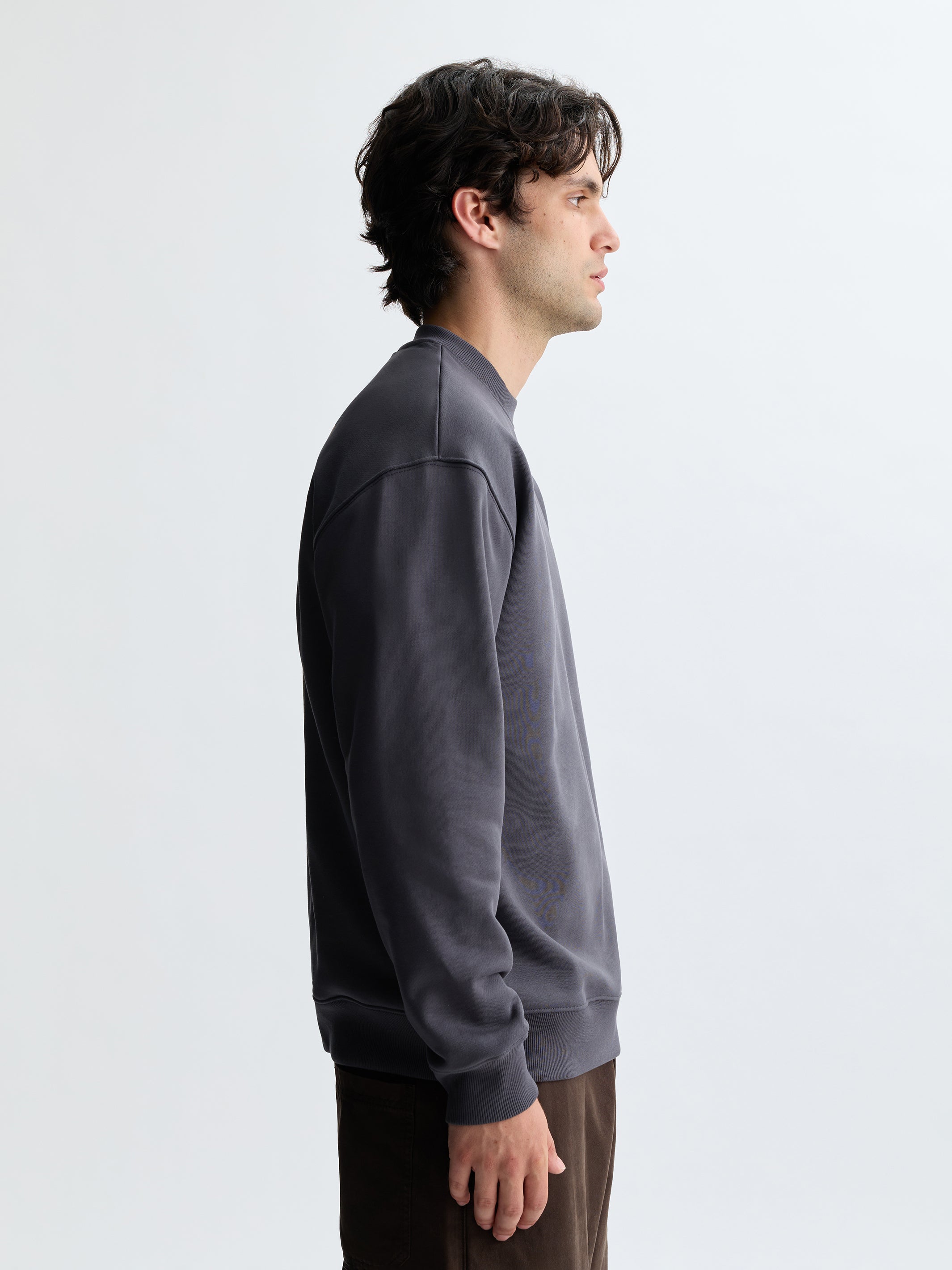 Men's Sunset Water Tower Crew Neck Sweatshirt in Asphalt - BROOKLYN INDUSTRIES