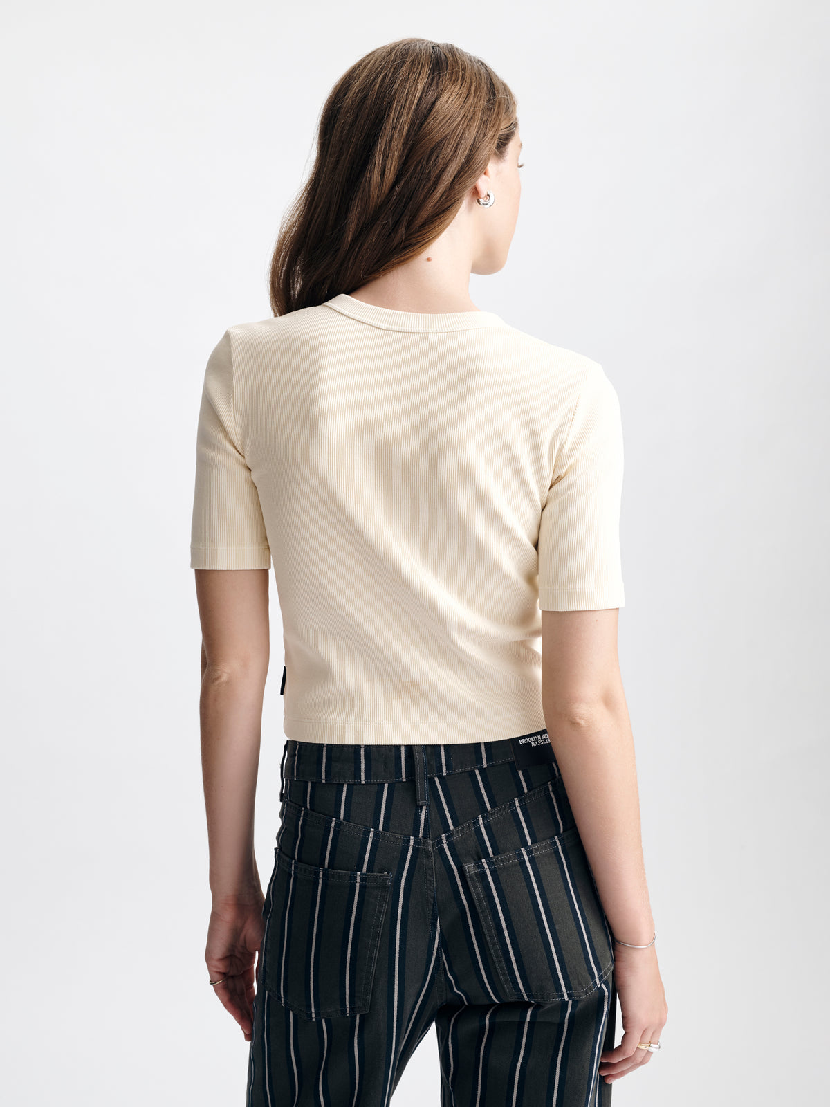 Women's Ribbed Henley T-Shirt in Transparent Yellow - BROOKLYN INDUSTRIES