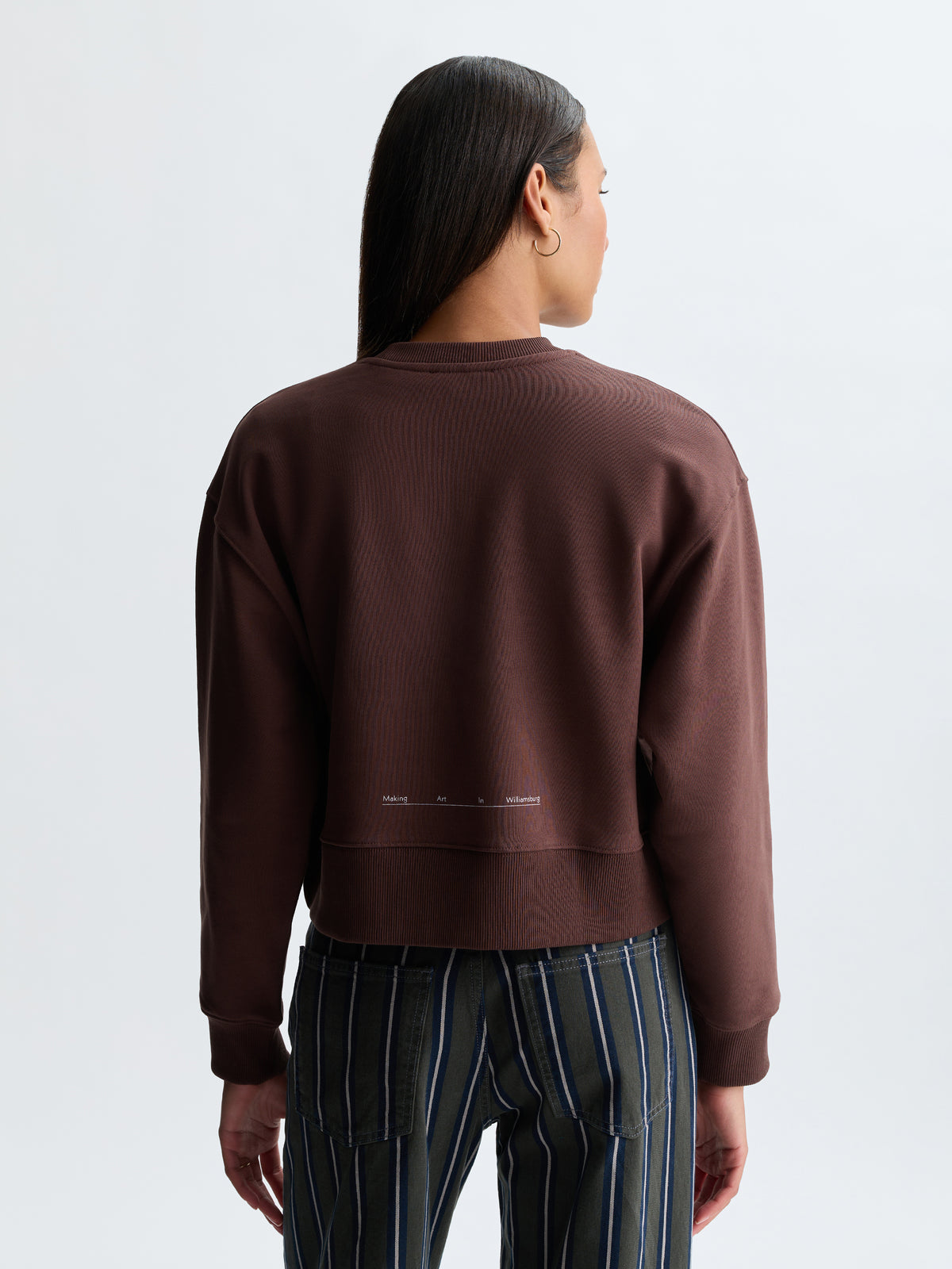 Women's Logo Crew Neck Sweatshirt in Chicory Coffee - BROOKLYN INDUSTRIES