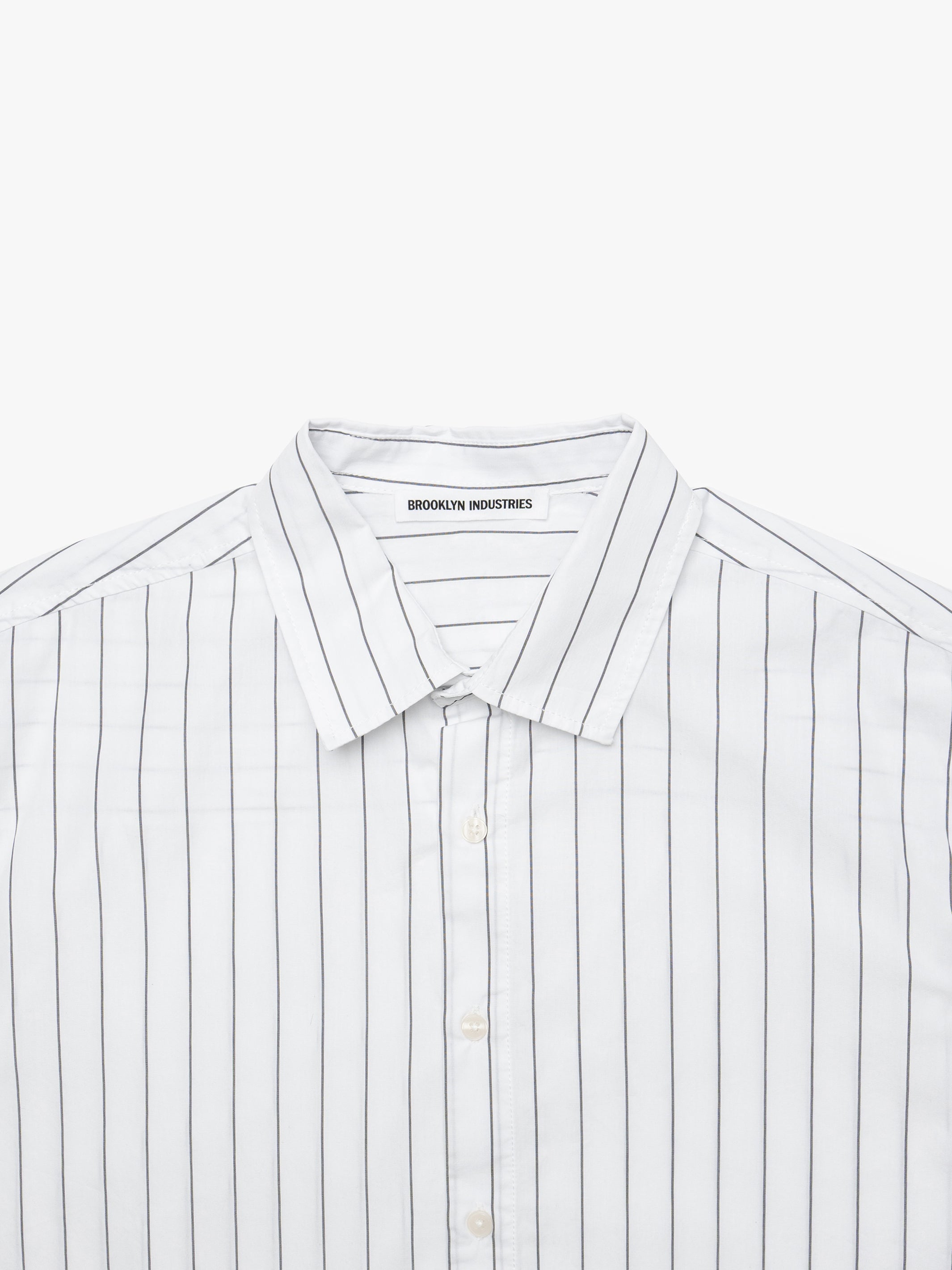Men's Striped Short Sleeve Shirt In Castlerock - BROOKLYN INDUSTRIES