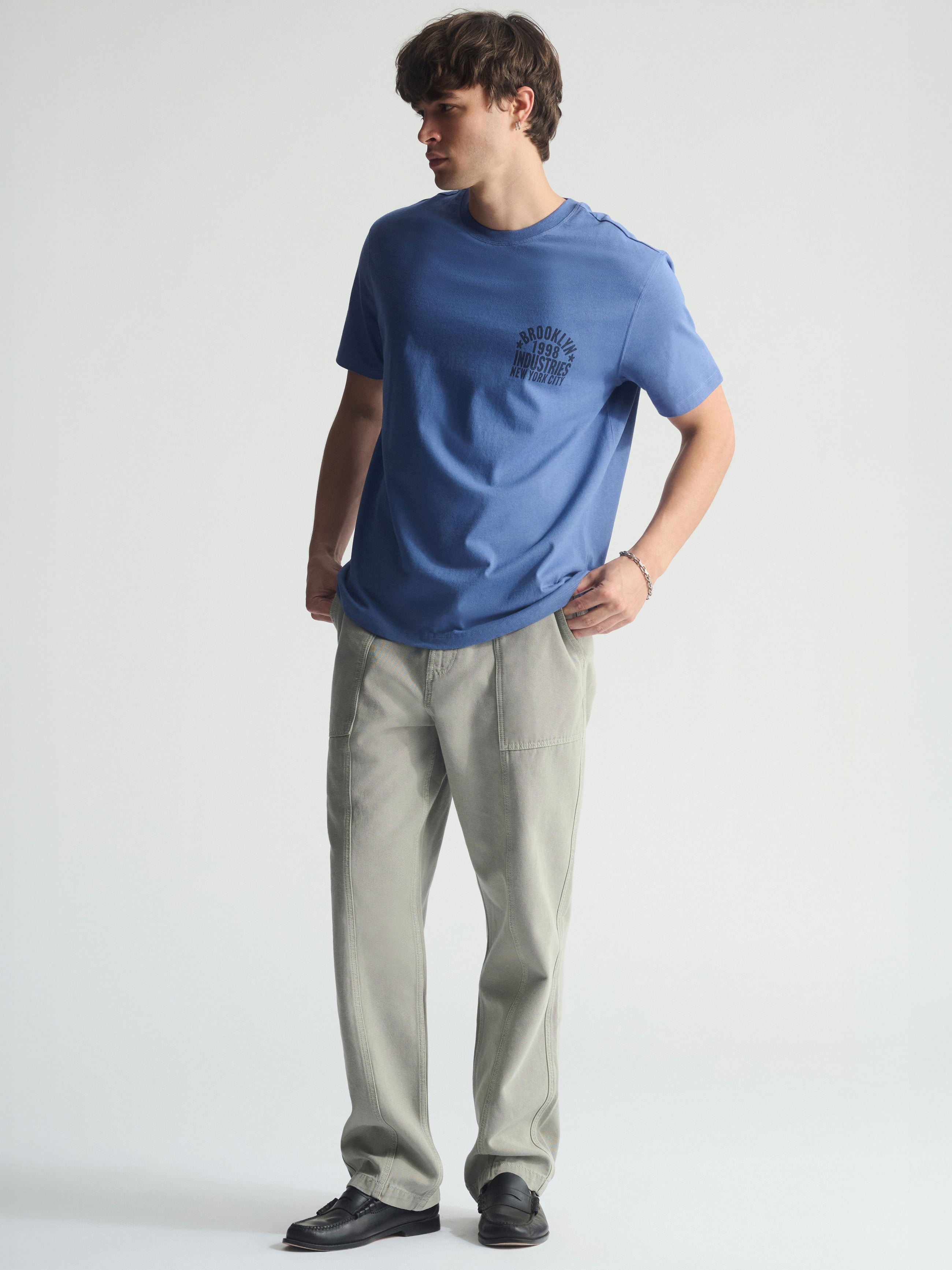 Men's Vintage Brooklyn Graphic T-Shirt In Bijou Blue - BROOKLYN INDUSTRIES